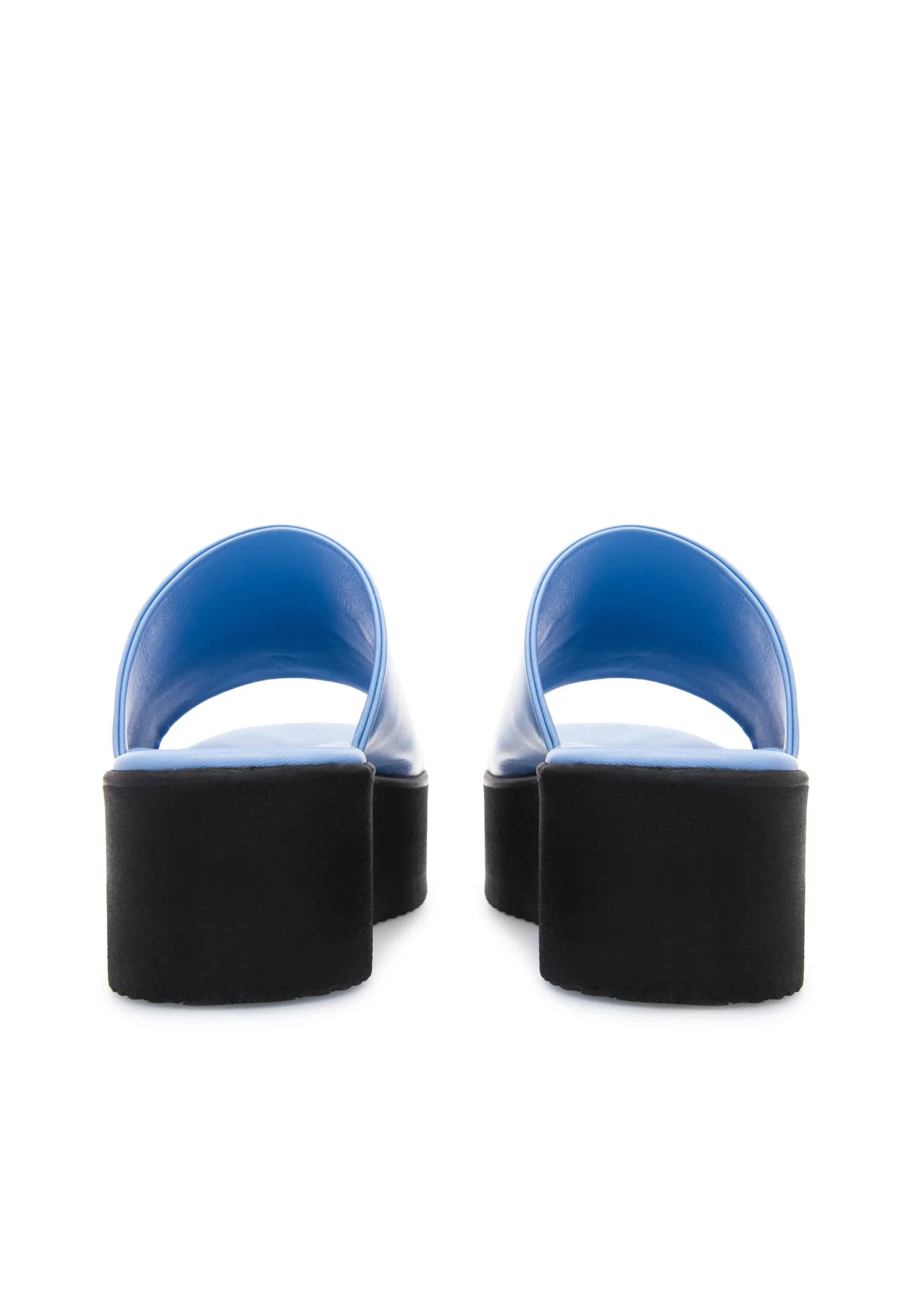 Nanna Blue Leather Slides