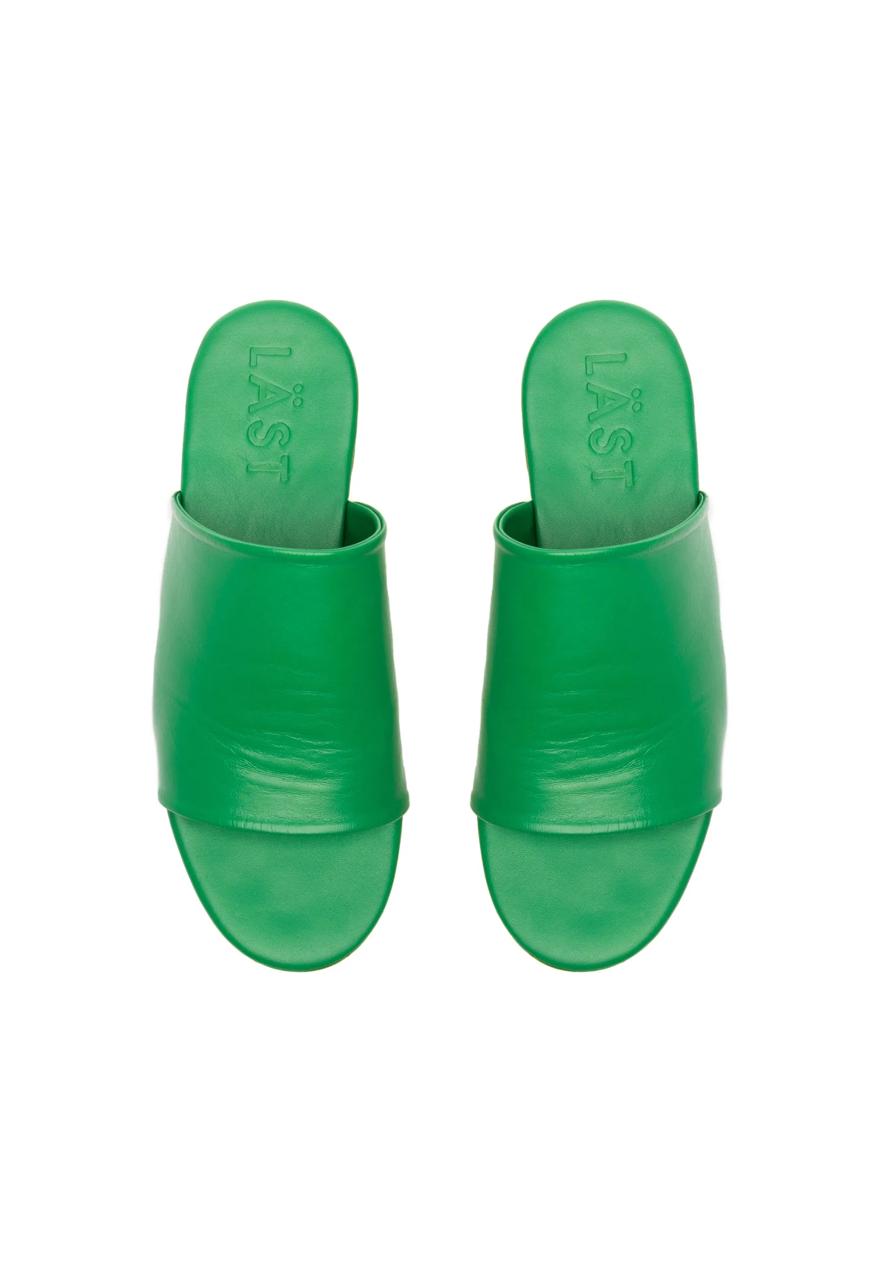 Nanna Green Leather Slides