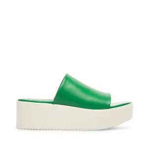 Nanna Green Leather Slides