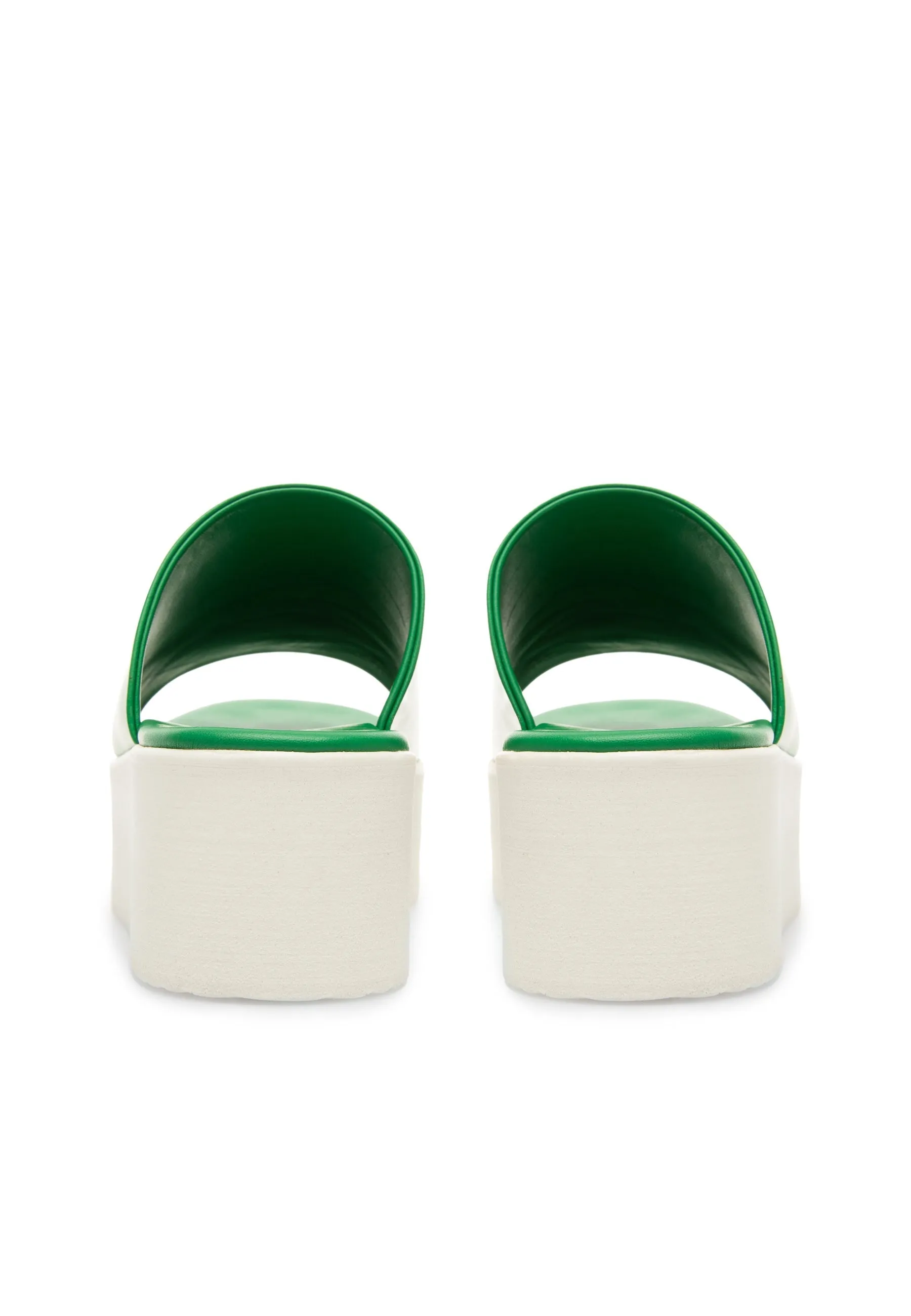 Nanna Green Leather Slides