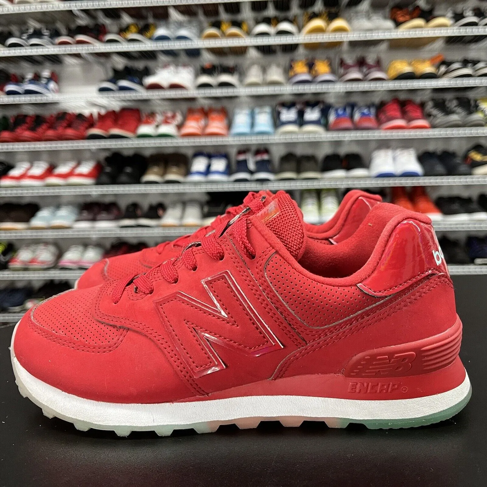 New Balance Women's 574 "Triple Red" WL574JUA Running Sneakers Size 7.5
