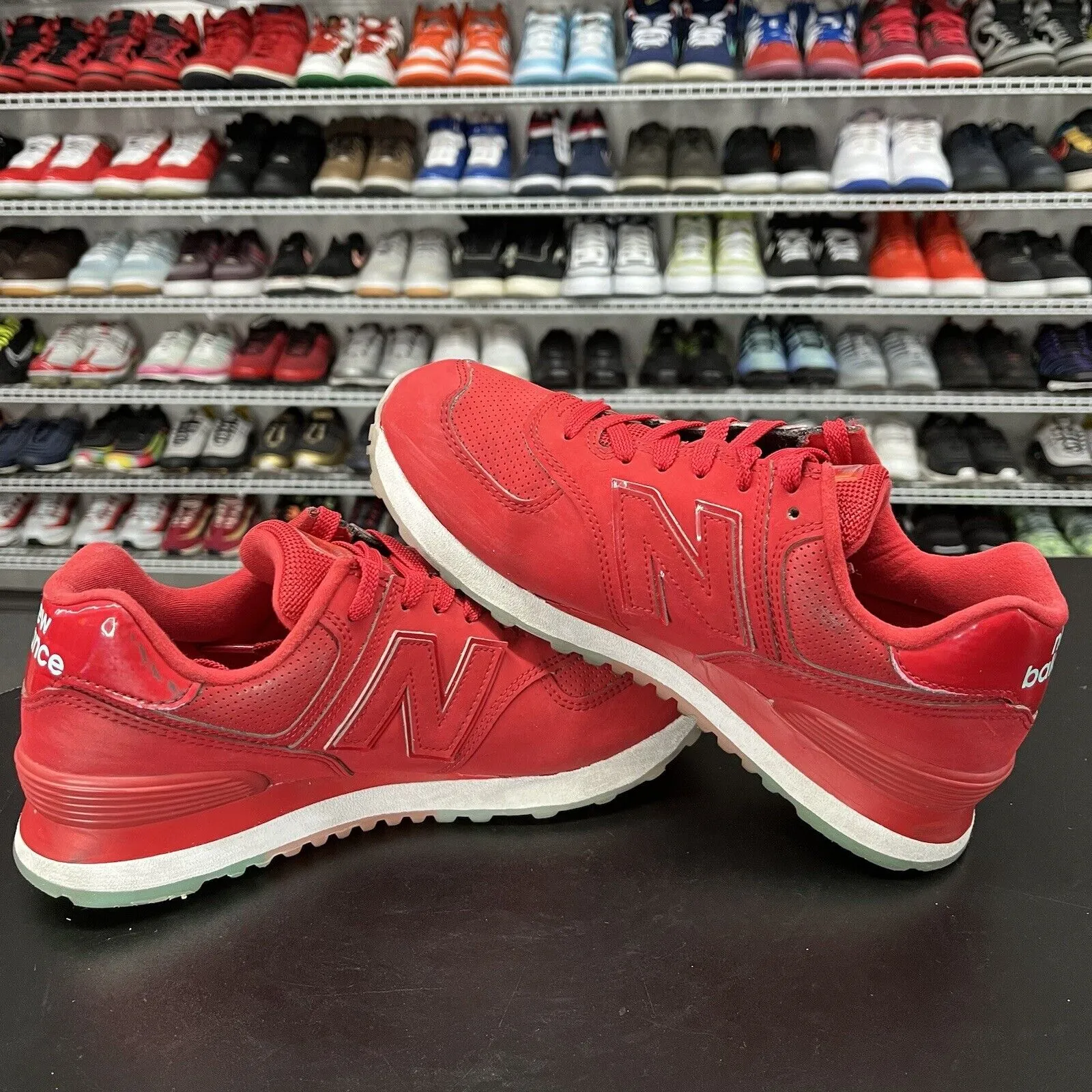 New Balance Women's 574 "Triple Red" WL574JUA Running Sneakers Size 7.5