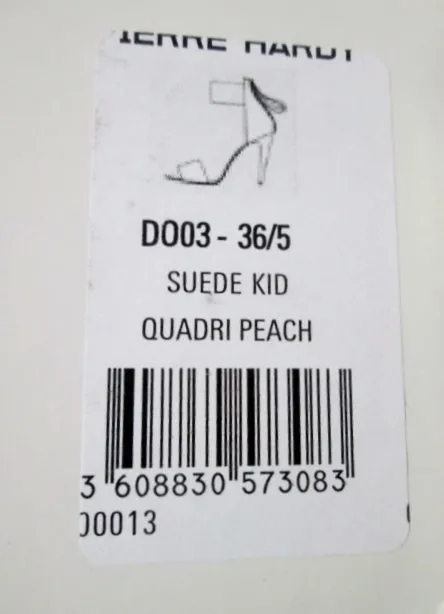 NEW NWT PIERRE HARDY Suede KID Stiletto Heel Sandal Shoe 36.5 6 PEACH Womens NIB