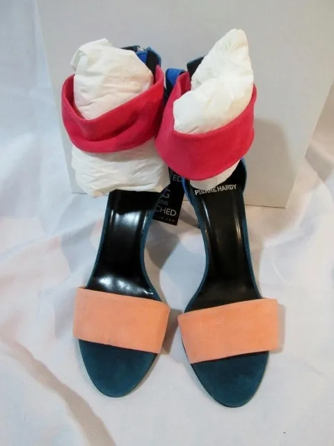 NEW NWT PIERRE HARDY Suede KID Stiletto Heel Sandal Shoe 36.5 6 PEACH Womens NIB