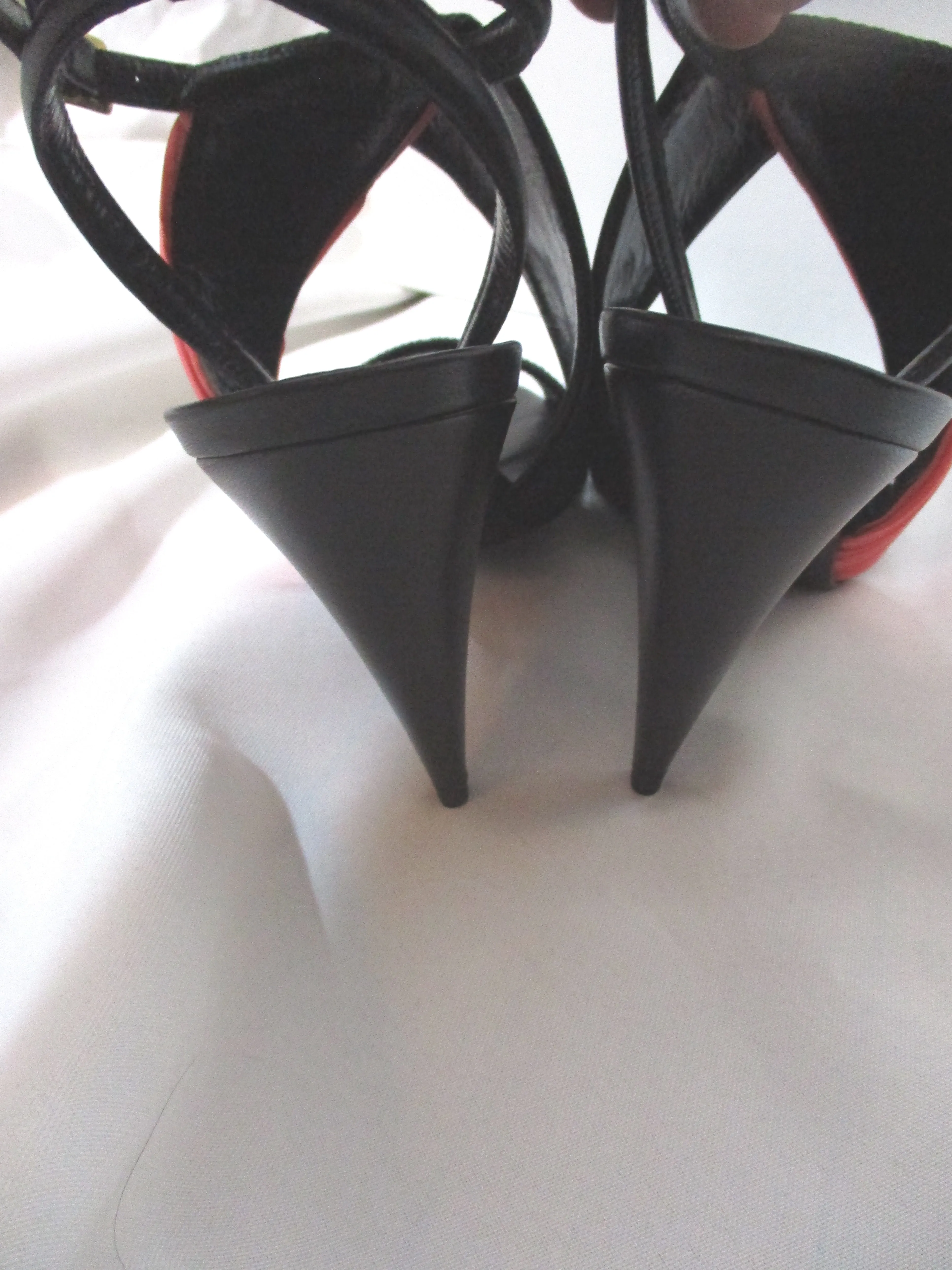 NEW PIERRE HARDY Stiletto High Heel Sandal Shoe 37 BLACK CORAL