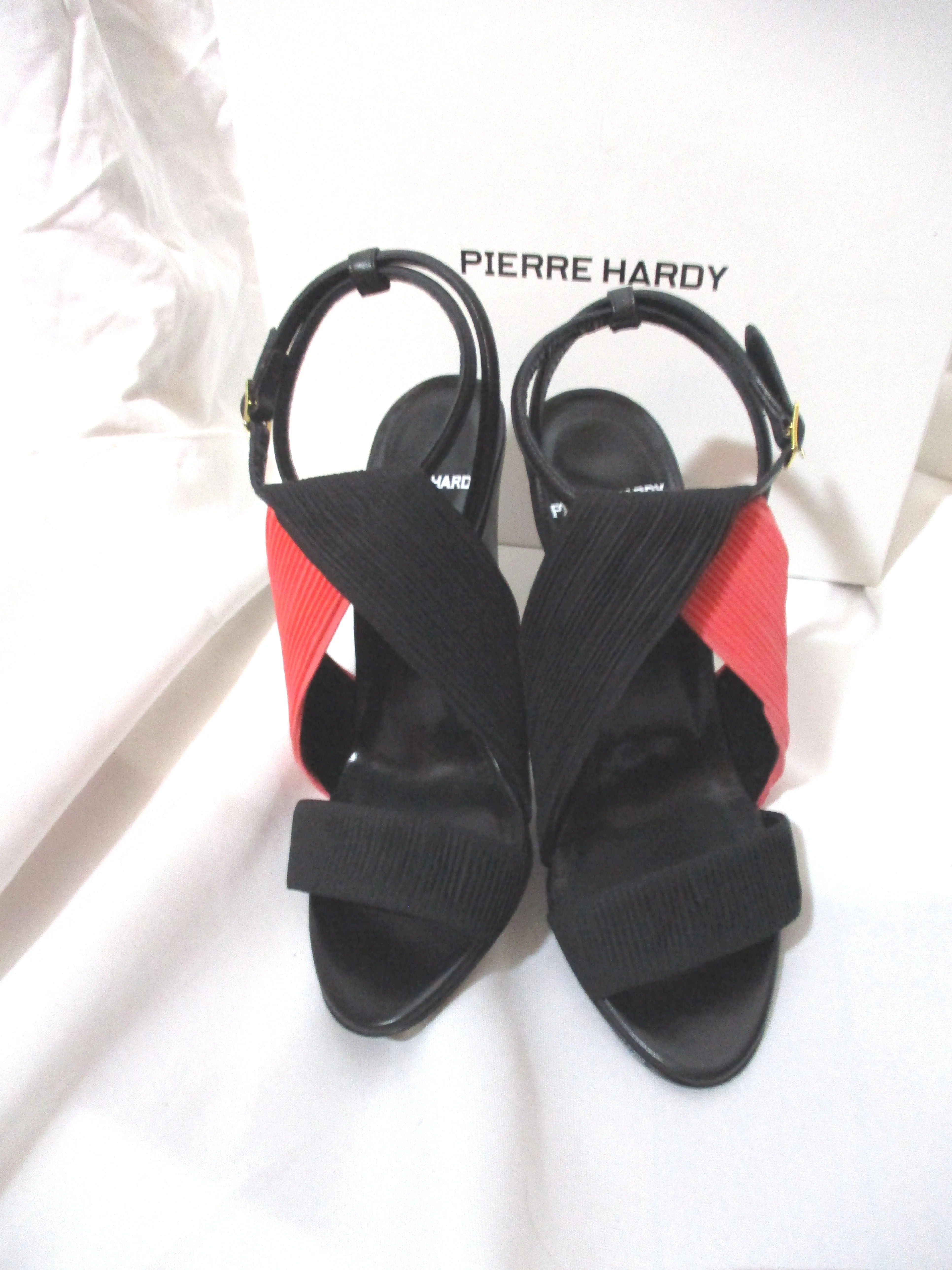 NEW PIERRE HARDY Stiletto High Heel Sandal Shoe 37 BLACK CORAL