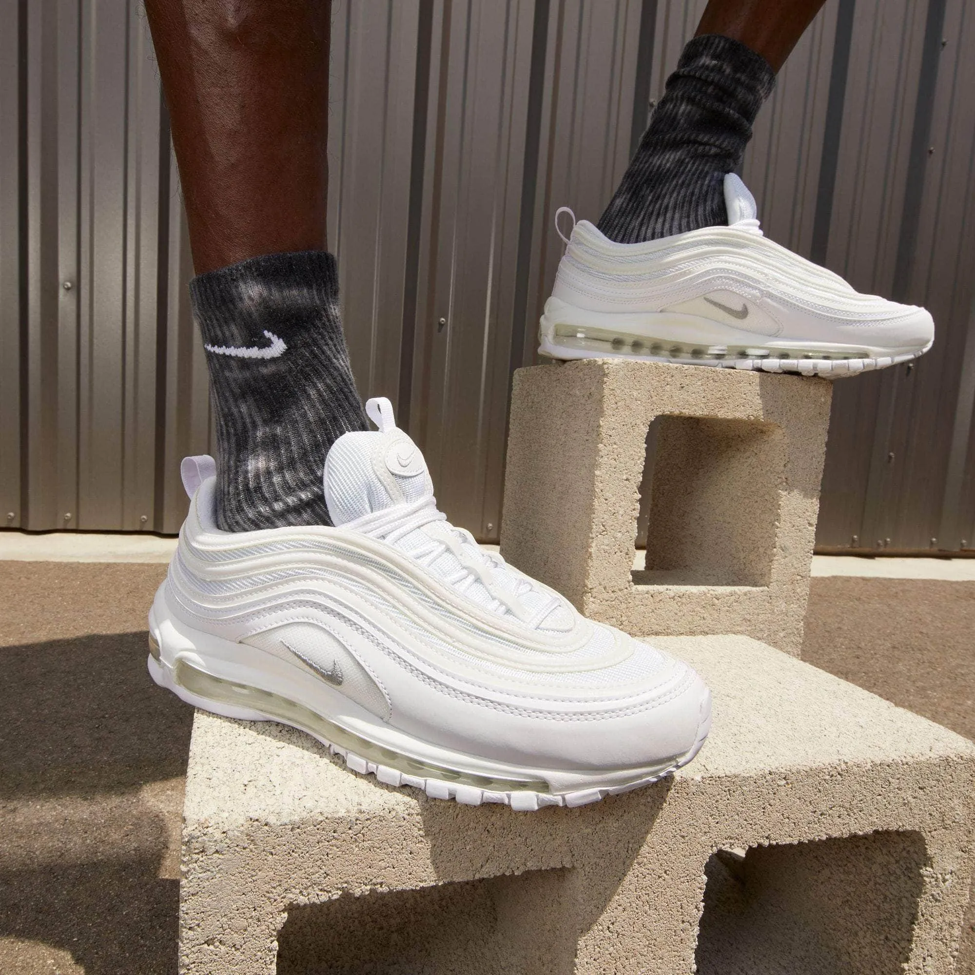 Nike Air Max 97 "Triple White Wolf Grey" - Men's