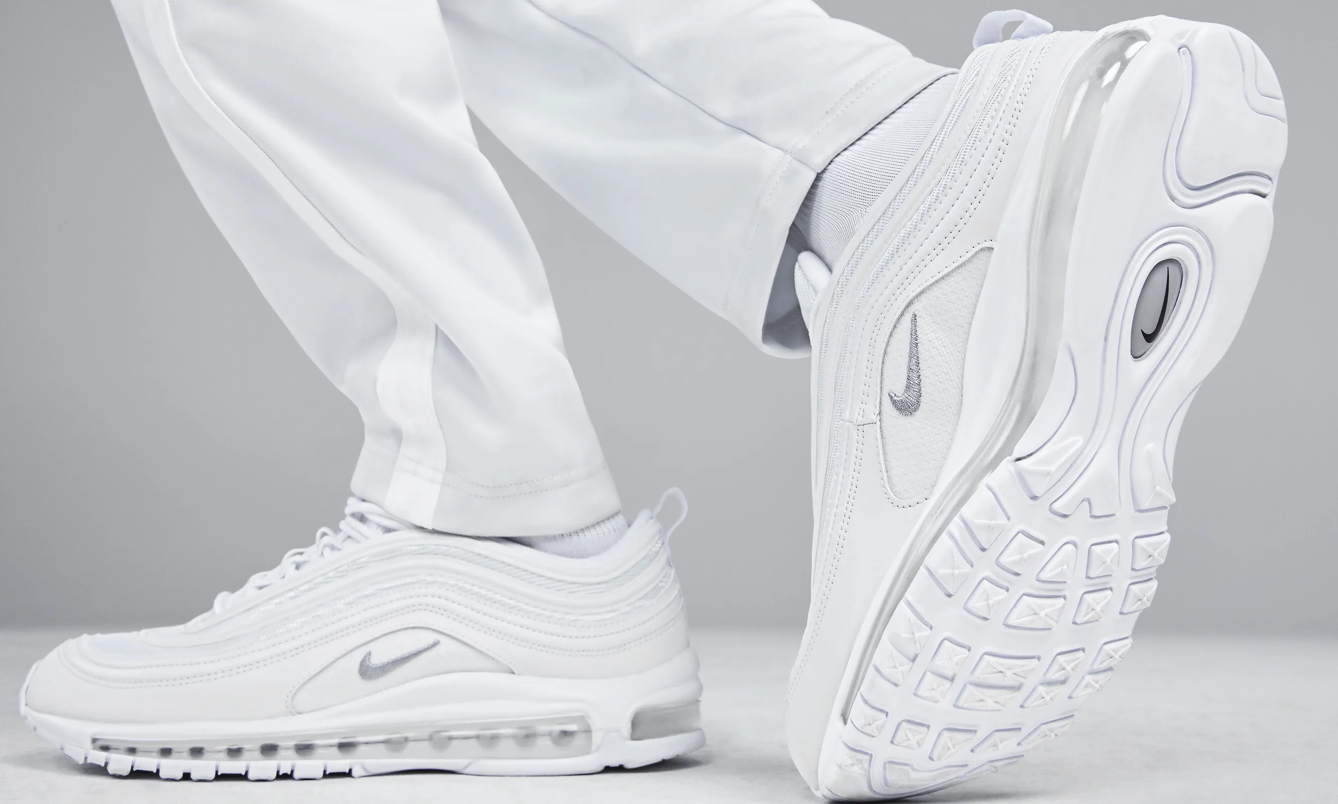 Nike Air Max 97 "Triple White Wolf Grey" - Men's