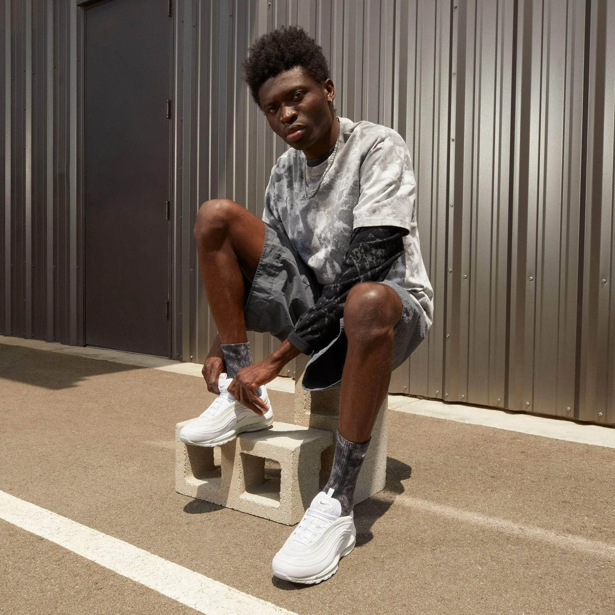 Nike Air Max 97 "Triple White Wolf Grey" - Men's