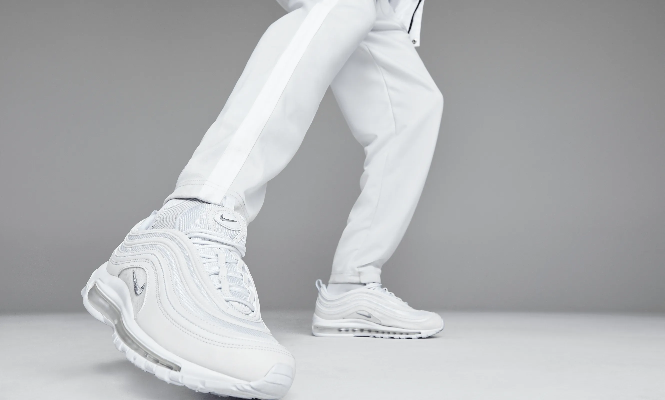 Nike Air Max 97 "Triple White Wolf Grey" - Men's