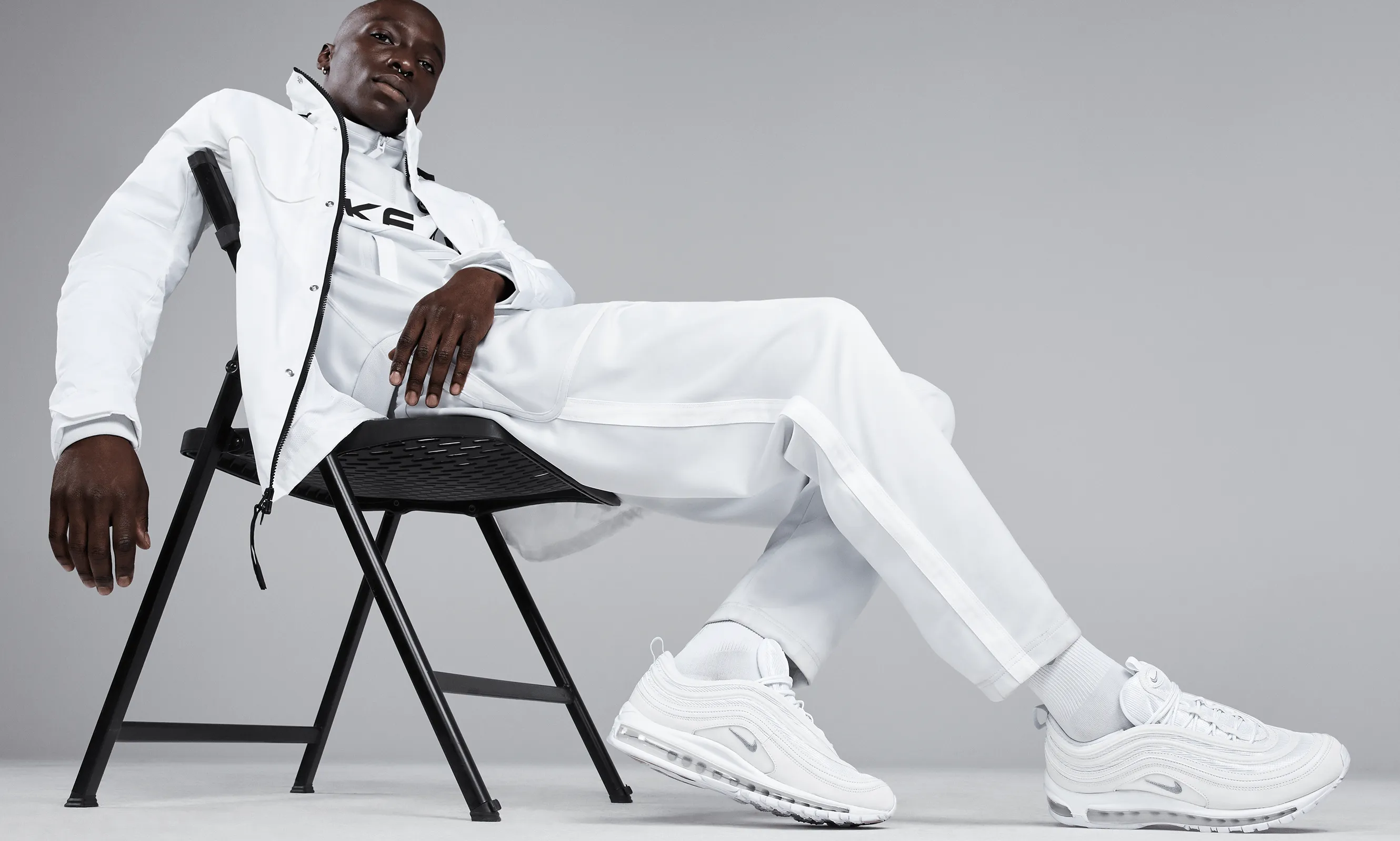 Nike Air Max 97 "Triple White Wolf Grey" - Men's