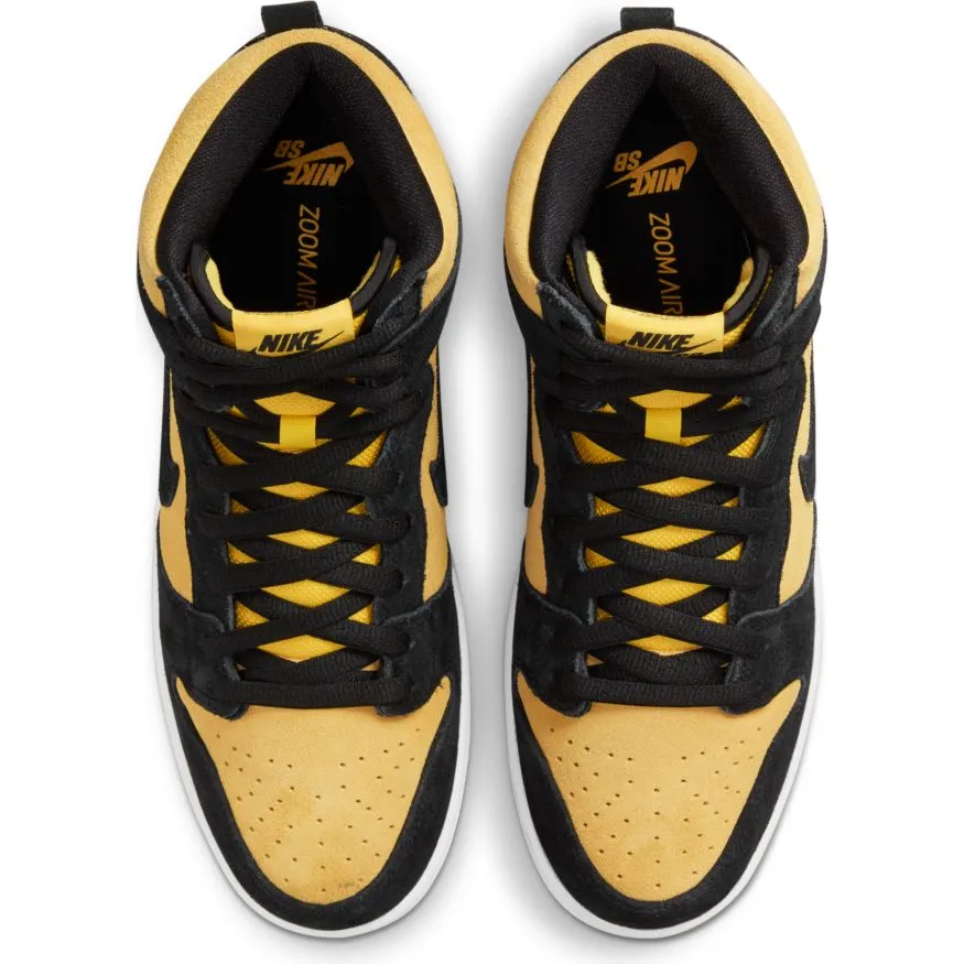 Nike SB Dunk High Pro Skateboard Shoes - Black/Black-Varsity Maize-White