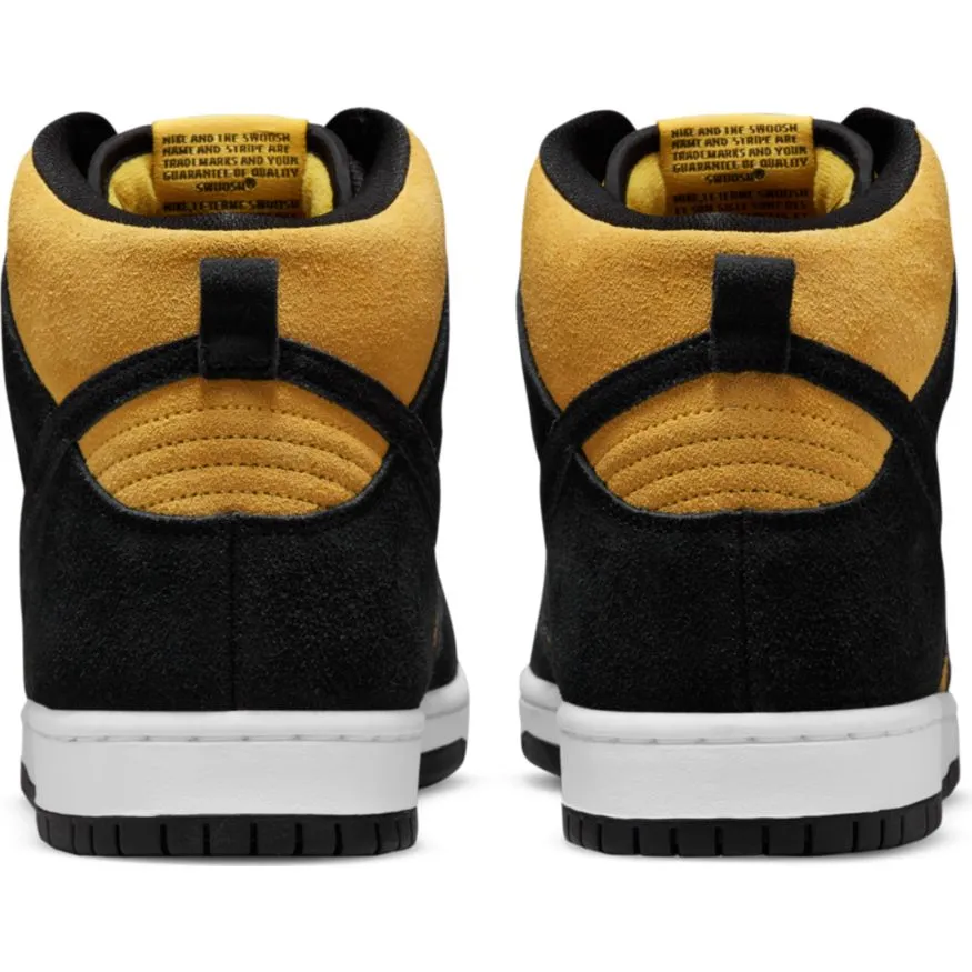 Nike SB Dunk High Pro Skateboard Shoes - Black/Black-Varsity Maize-White