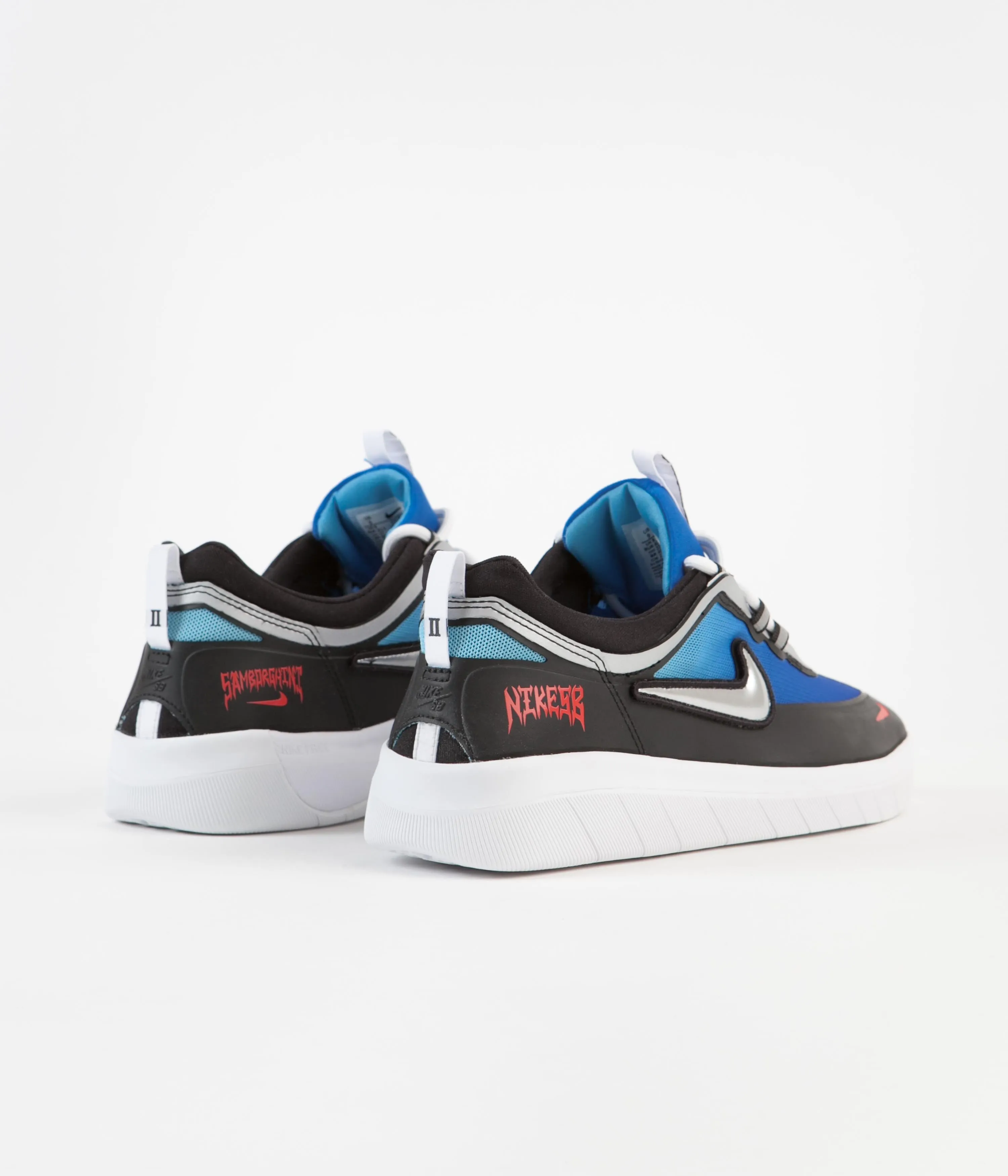 Nike SB x Samborghini Nyjah Free 2 Premium Shoes - Light Photo Blue / Metallic Silver - Game Royal