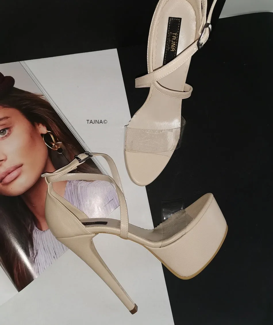 Nude Transparent Strap Platforms