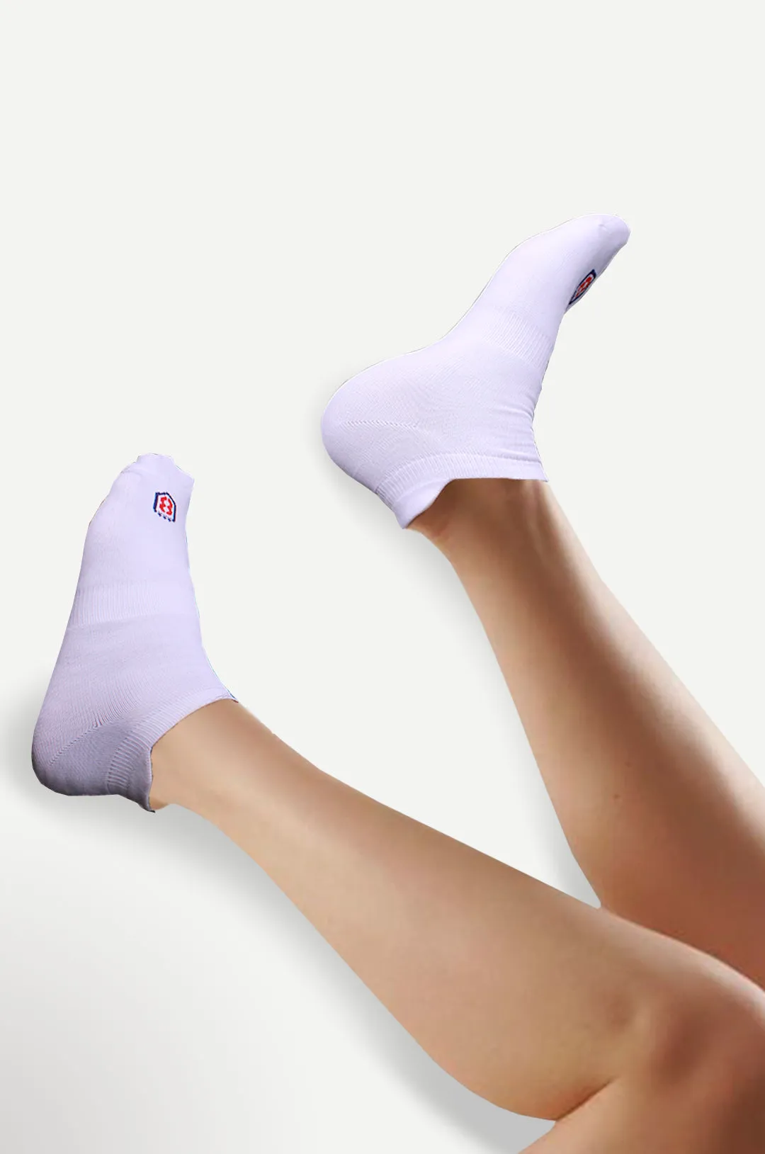 Nylon Low Ankle Socks With Rubber Grip  - White