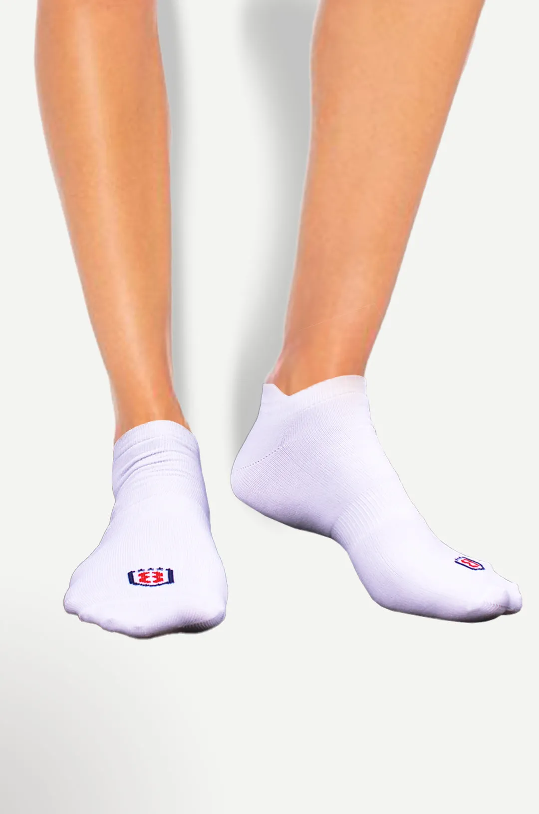 Nylon Low Ankle Socks With Rubber Grip  - White