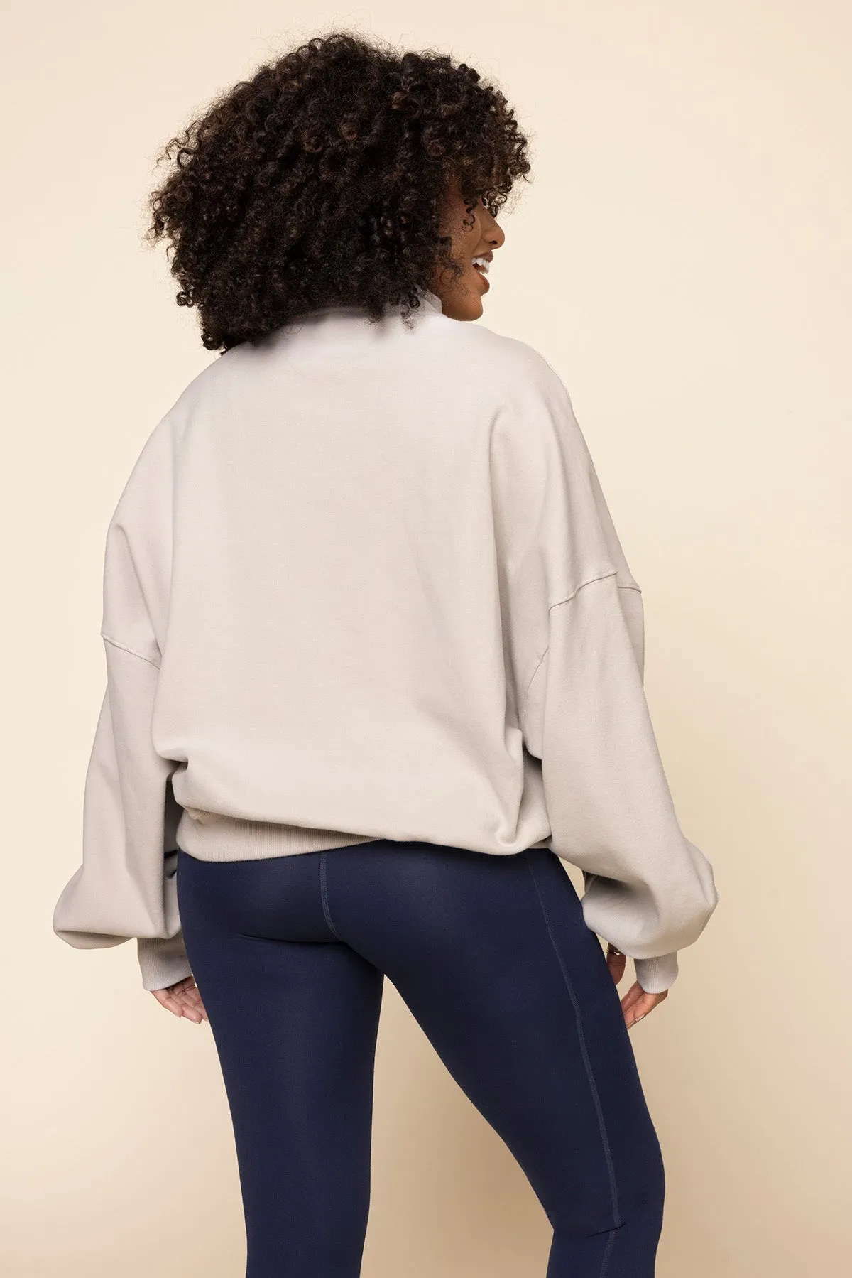 Ooey Gooey Half Zip Sweater - Silver Birch