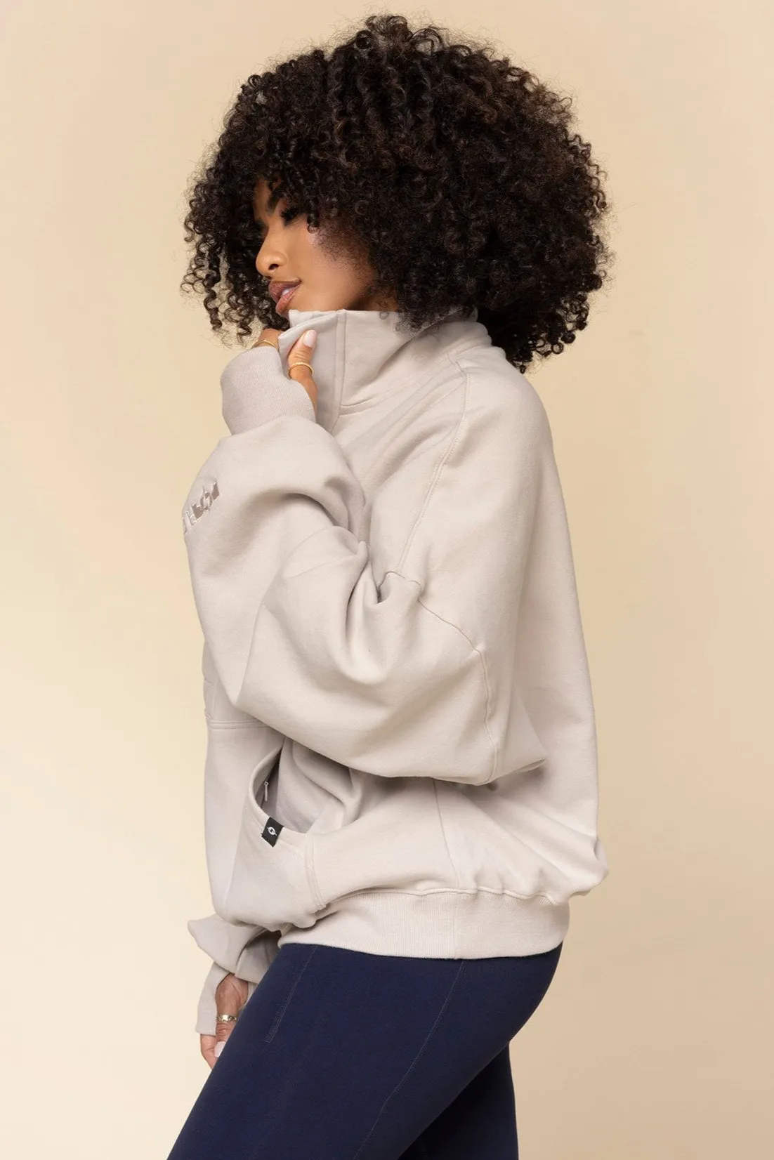 Ooey Gooey Half Zip Sweater - Silver Birch