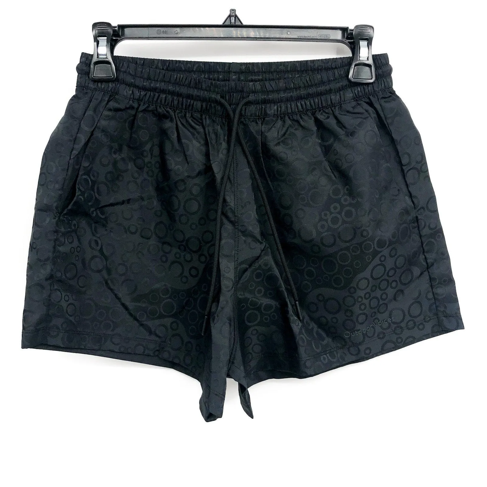 OUTDOOR VOICES Women's GeoShine Shorts Large Black Athletic Pull On Lightweight NWT