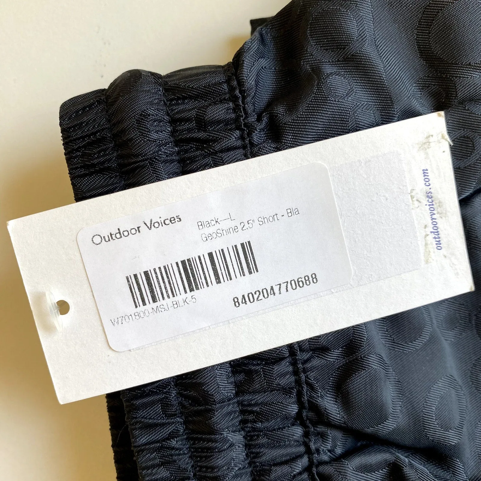 OUTDOOR VOICES Women's GeoShine Shorts Large Black Athletic Pull On Lightweight NWT