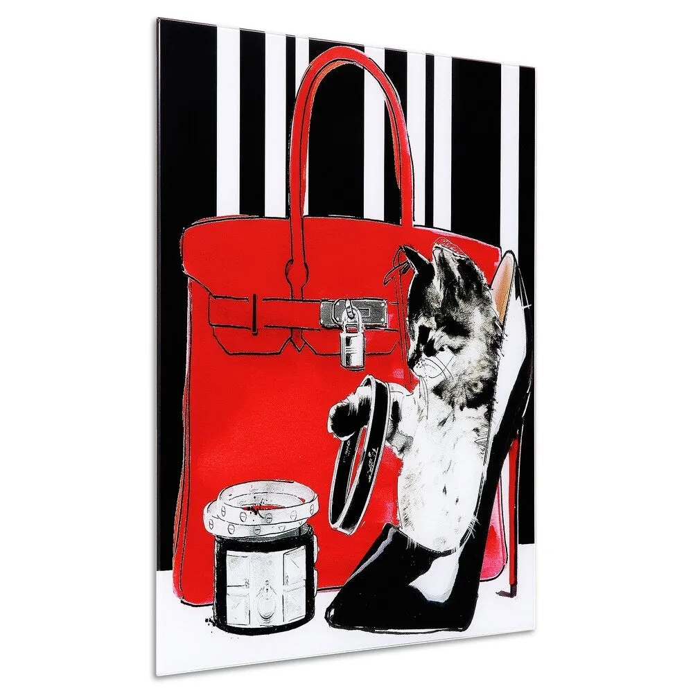 "Tiny Kitten" Unframed Free Floating Tempered Glass Wall Art