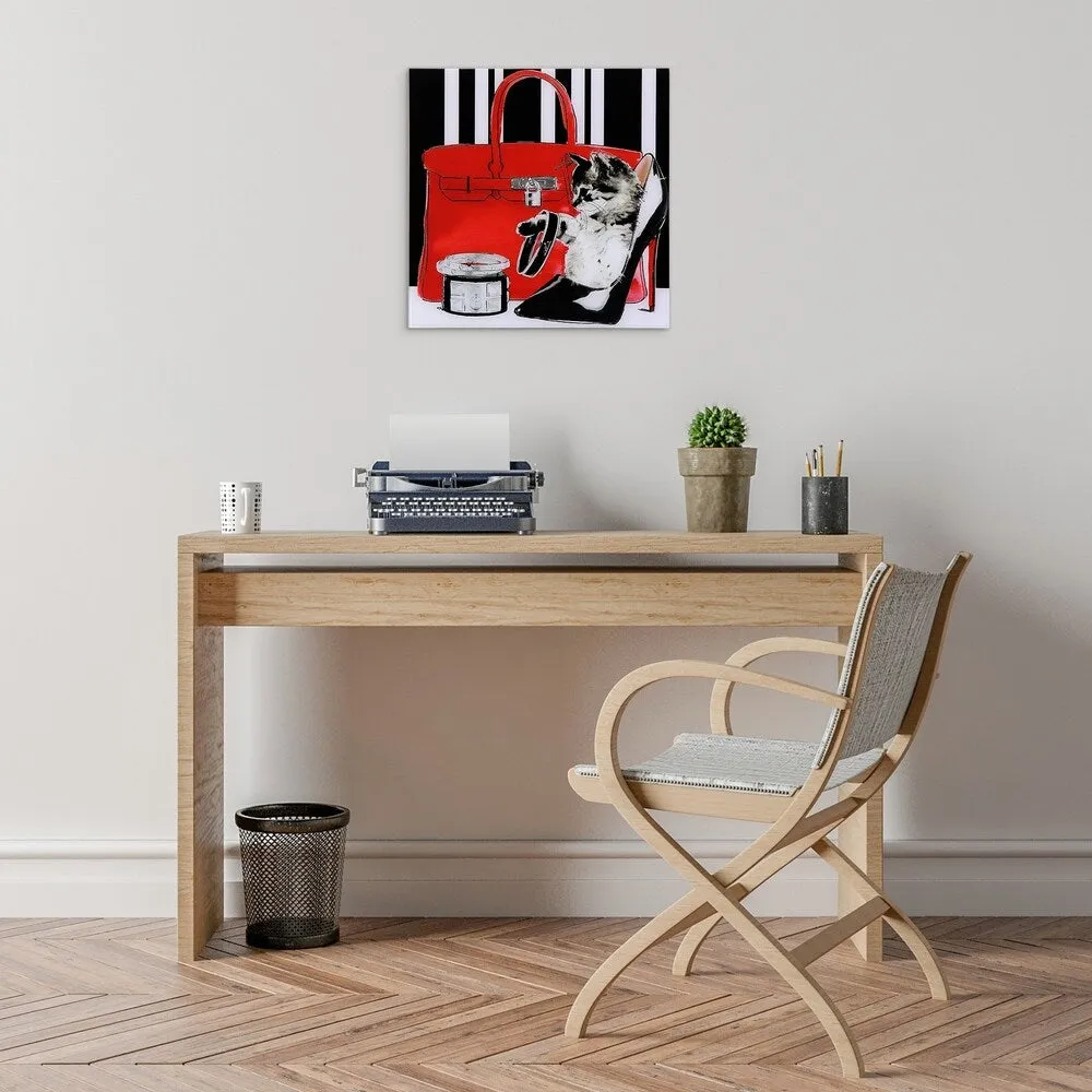 "Tiny Kitten" Unframed Free Floating Tempered Glass Wall Art