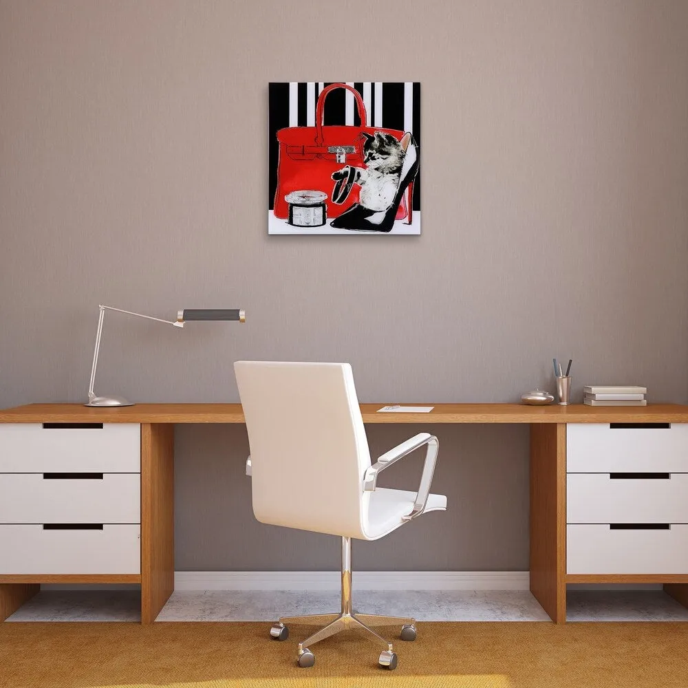 "Tiny Kitten" Unframed Free Floating Tempered Glass Wall Art