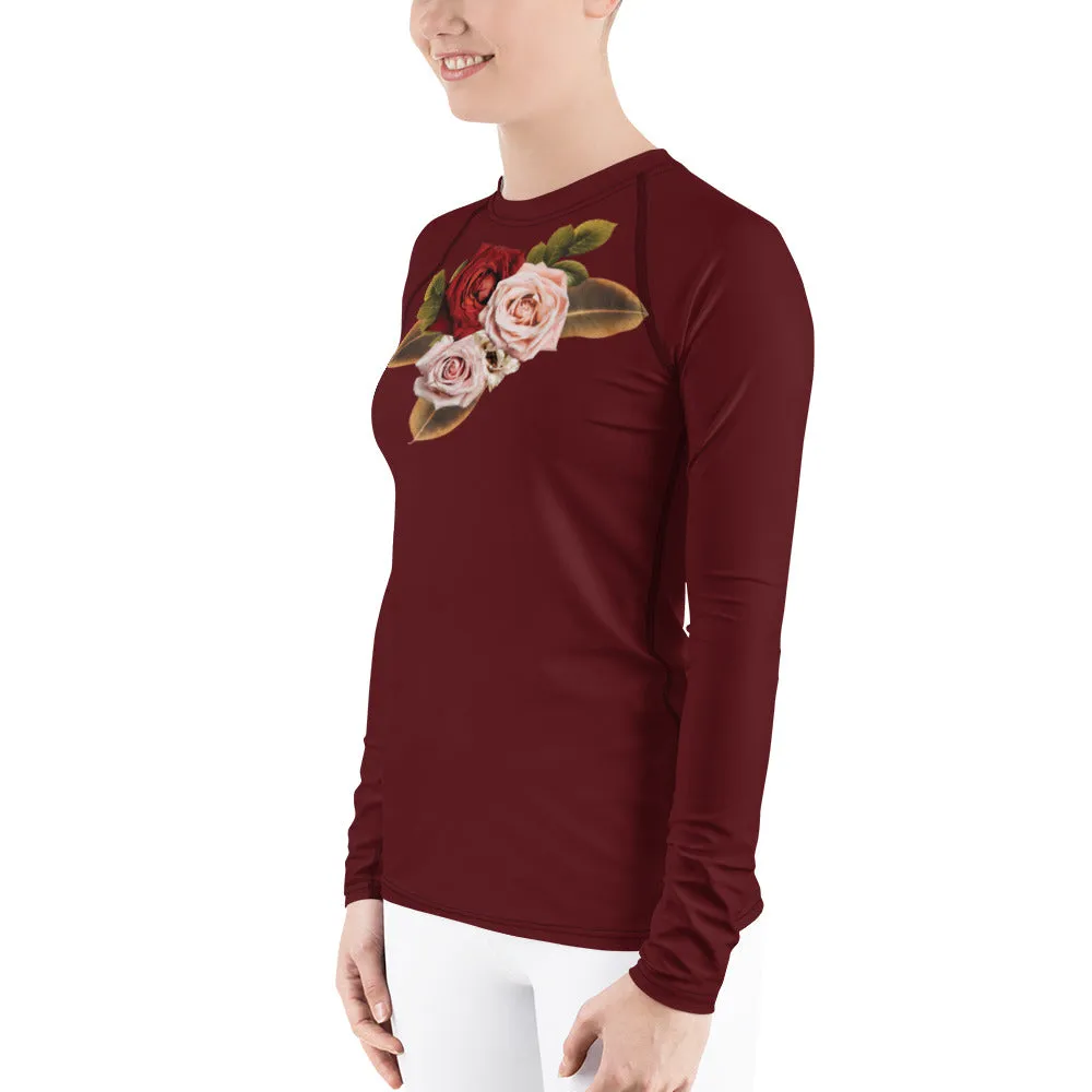 Red Roses Women's Rash Guard