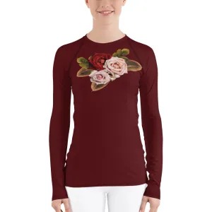 Red Roses Women's Rash Guard