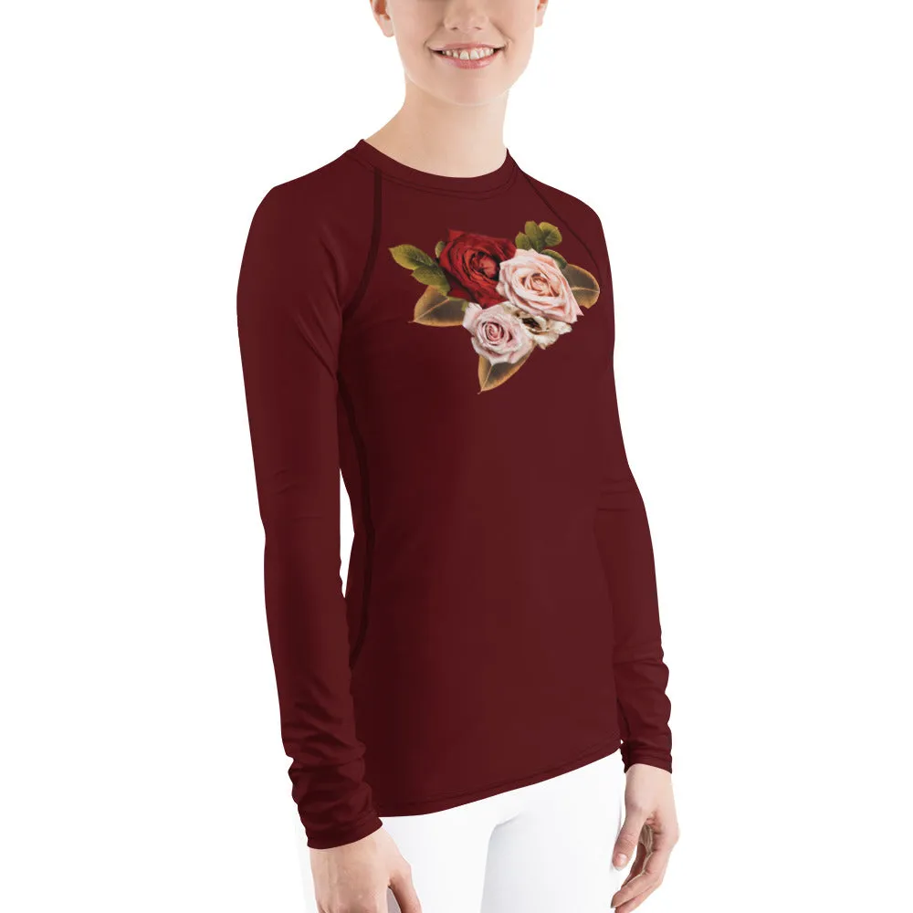Red Roses Women's Rash Guard