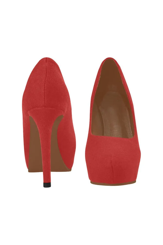 red shoe Women's High Heels (Model 044)
