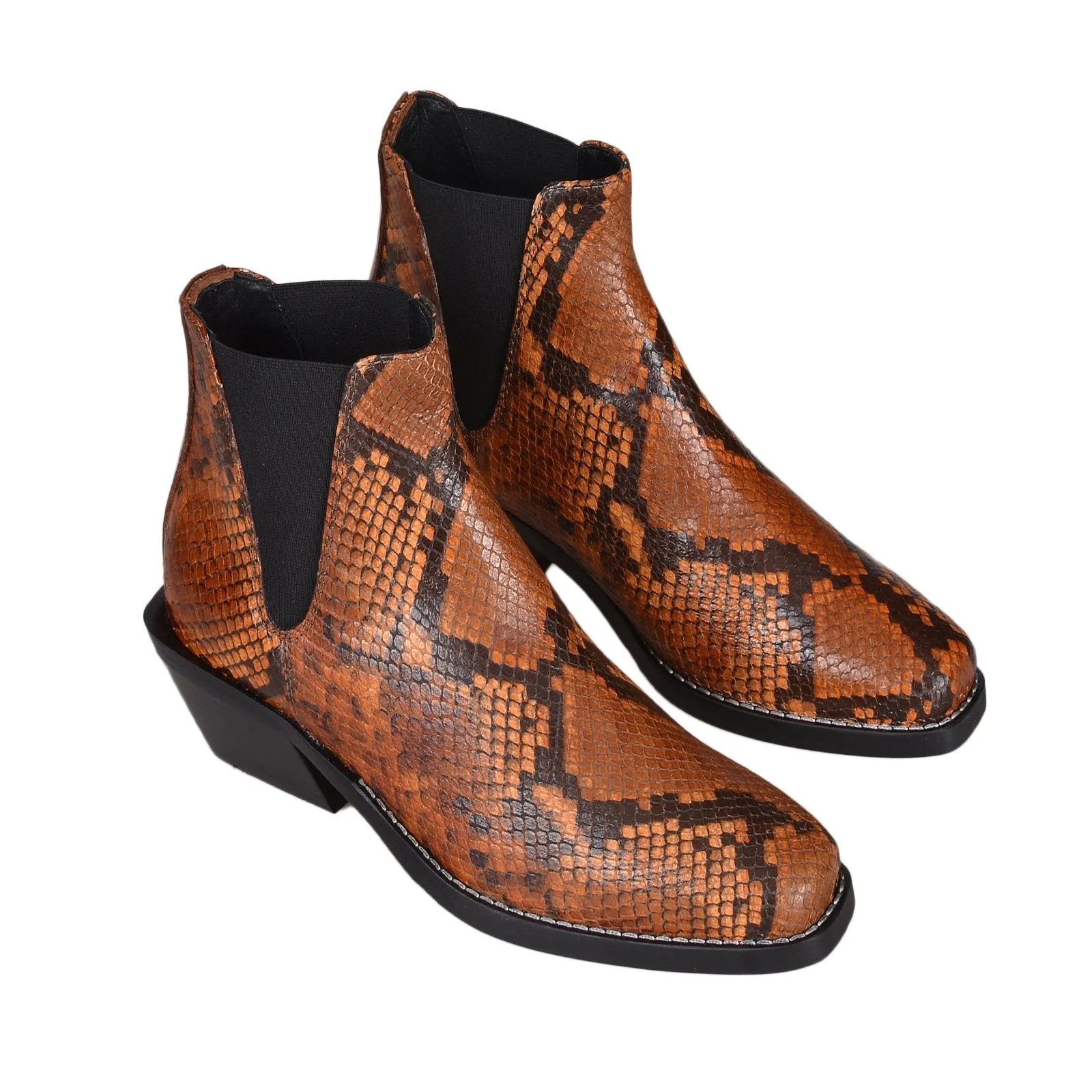 Sally Snake Lux Mid Ankle Boots