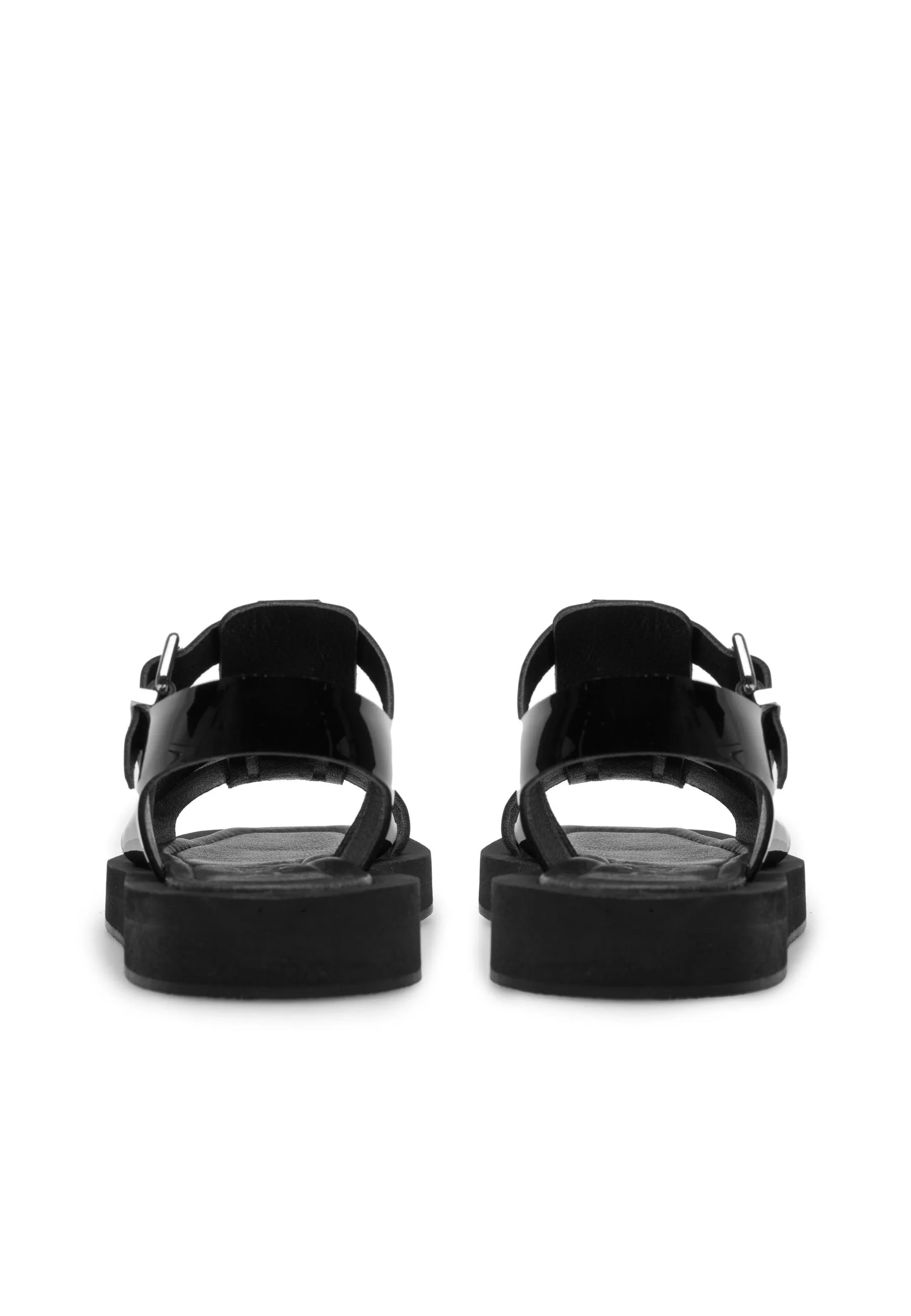 Samantha Black Patent Leather Sandals