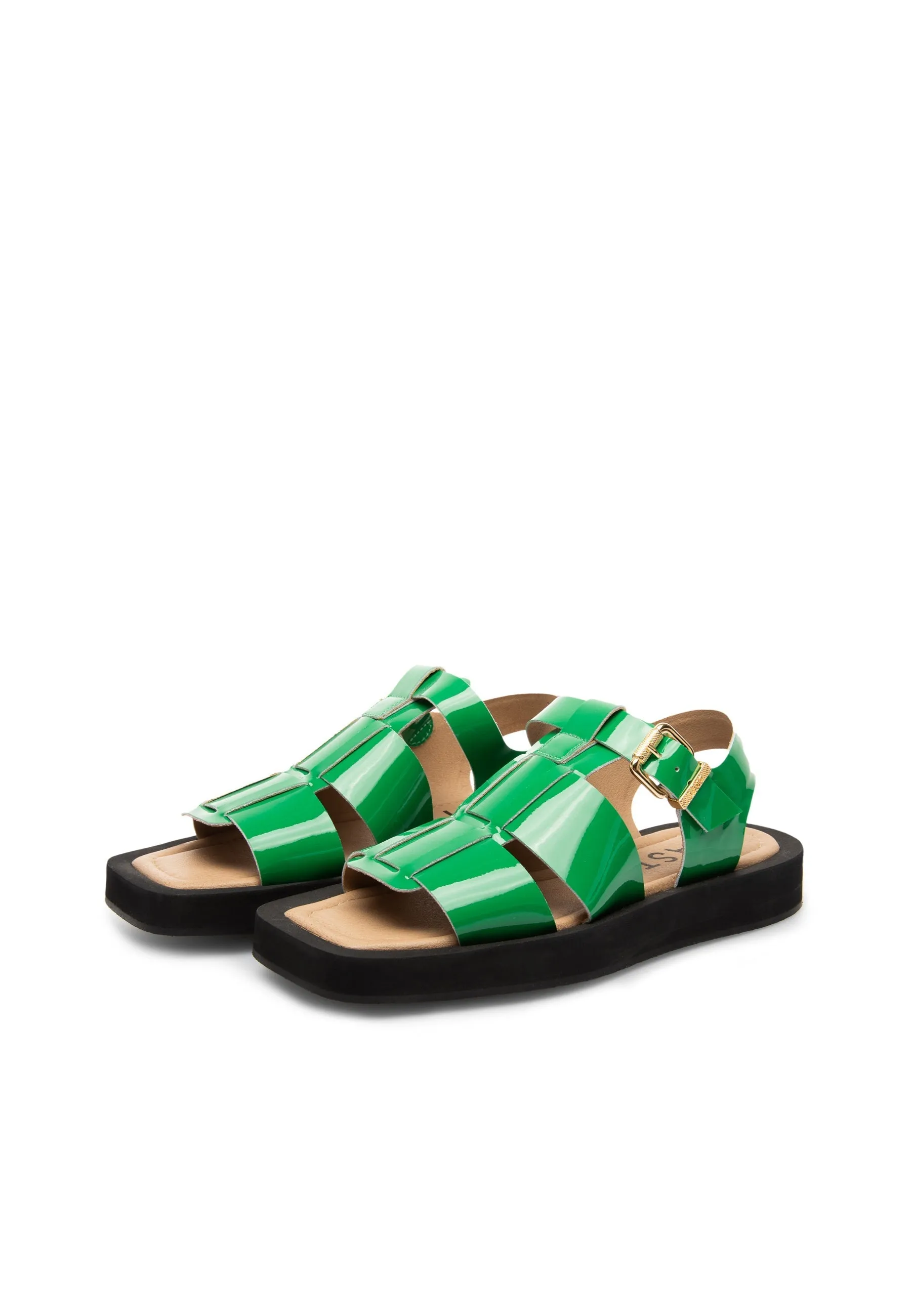 Samantha Green Patent Leather Sandals