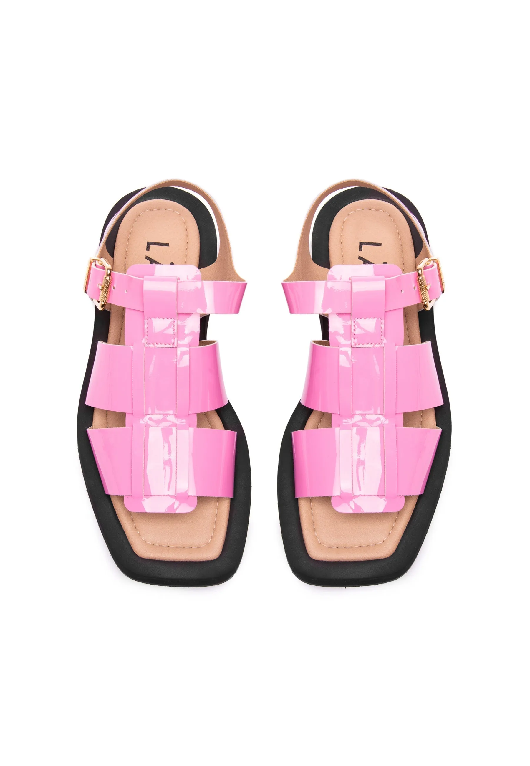 Samantha Pink Patent Leather Sandals