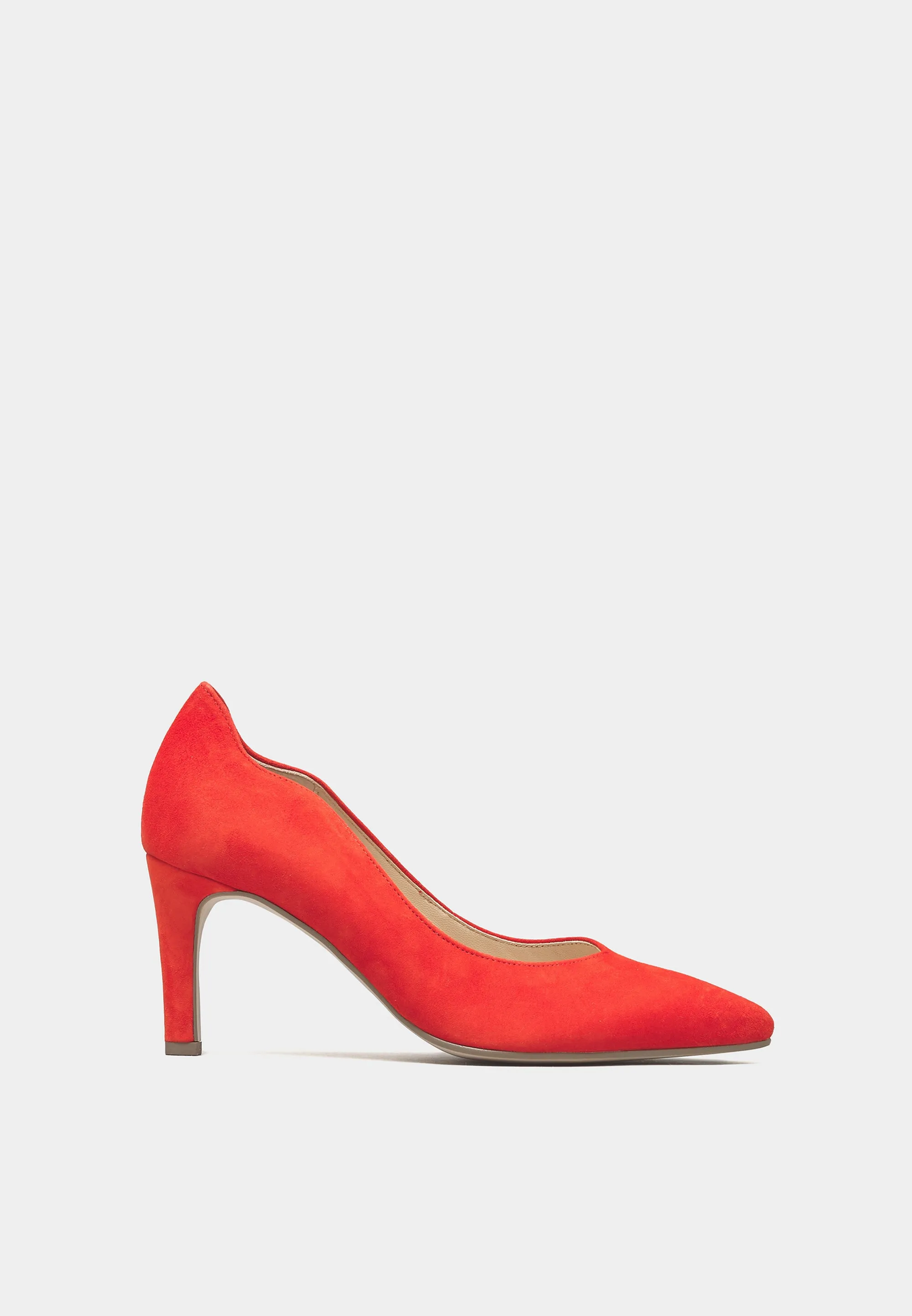 Scalloped Courts Orange Suede