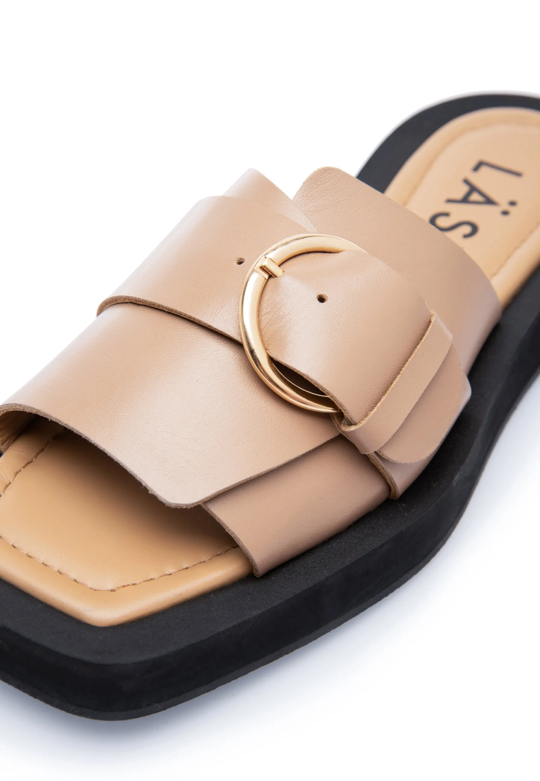 Selma Croissant Leather Slides