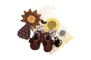 Sets / Boys - Caramel Criss-Cross T-Bar & Savanna Lion Rattle