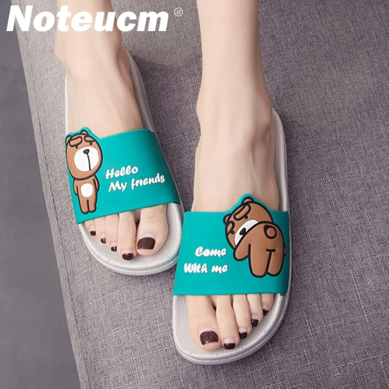 Size 43 44 summer green red female femme tong slider Cartoon dame huose Bedroom beach outside slipper flat pool shoe slide women