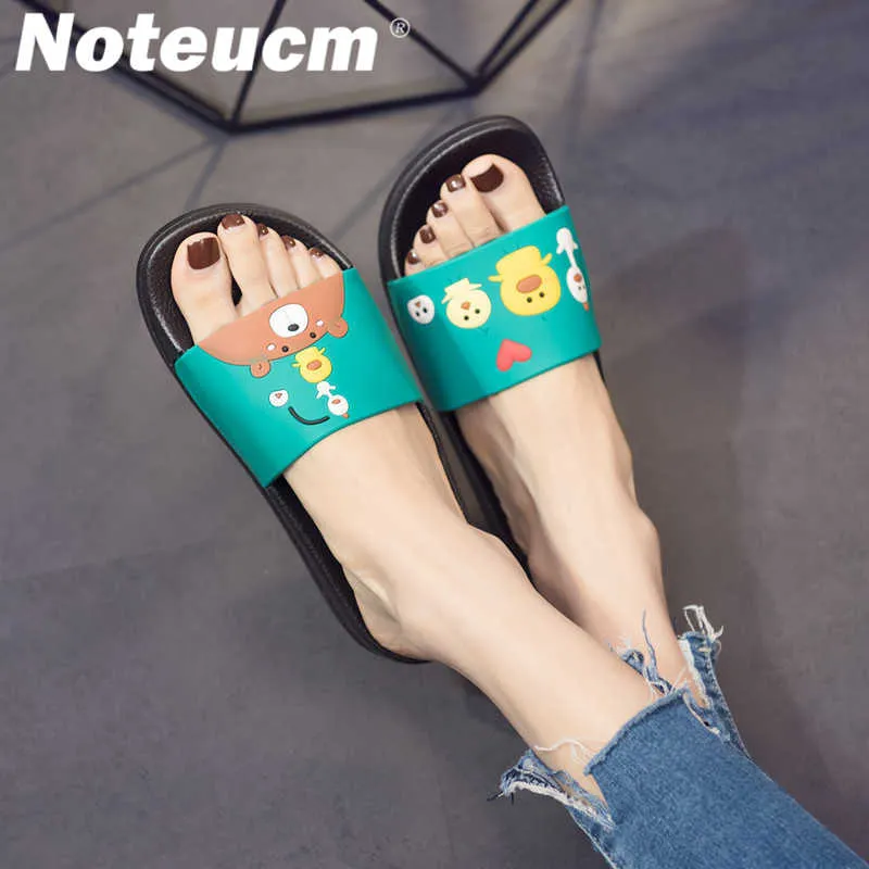 Size 43 44 summer green red female femme tong slider Cartoon dame huose Bedroom beach outside slipper flat pool shoe slide women