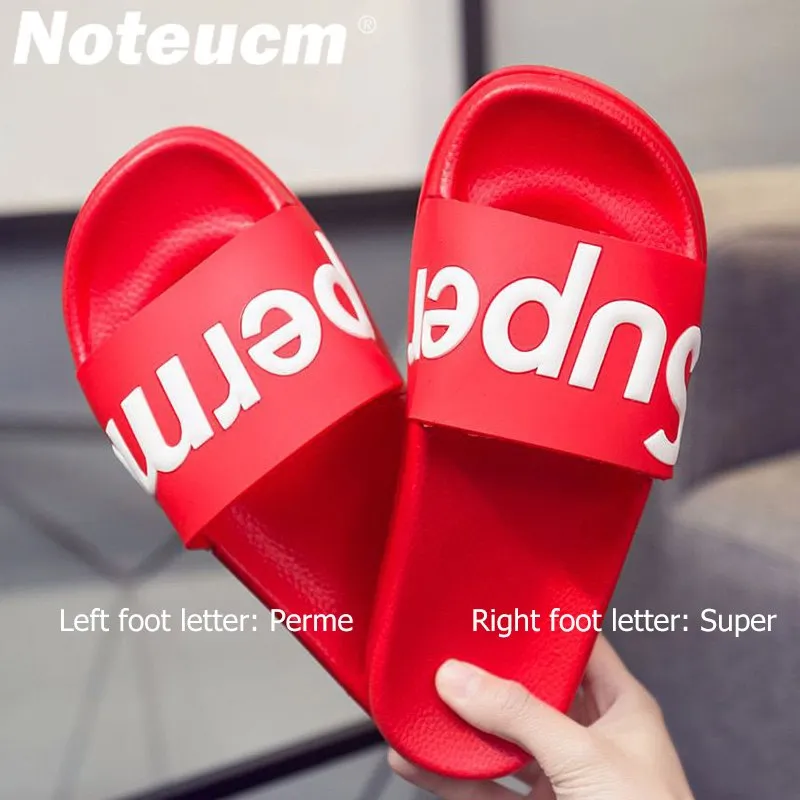 Size 43 44 summer green red female femme tong slider Cartoon dame huose Bedroom beach outside slipper flat pool shoe slide women