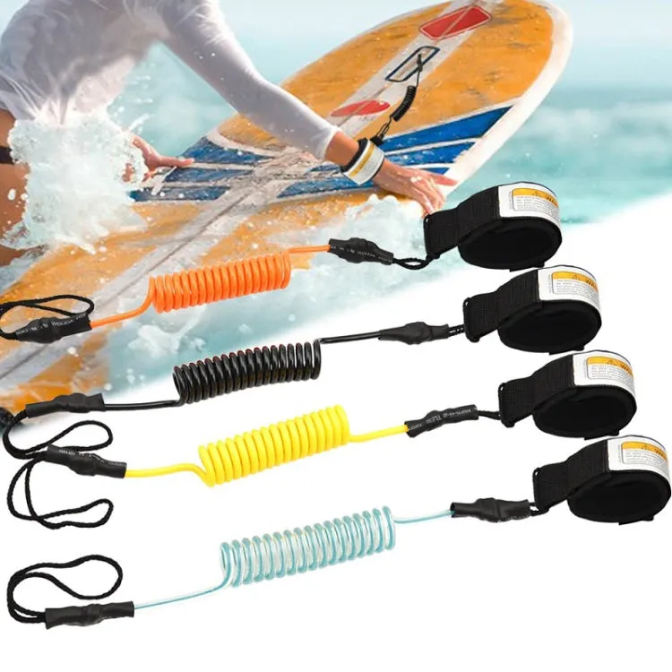 Surf Bodyboard Safety Hand Rope TPU Surfboard Paddle Towing Rope, The Length After Stretching: 1.6m(Black)