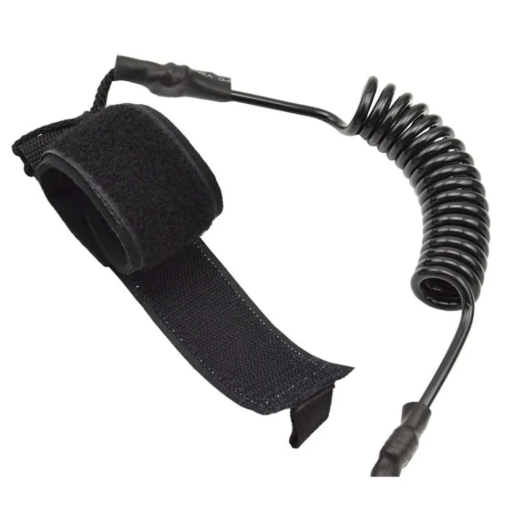 Surf Bodyboard Safety Hand Rope TPU Surfboard Paddle Towing Rope, The Length After Stretching: 1.6m(Black)