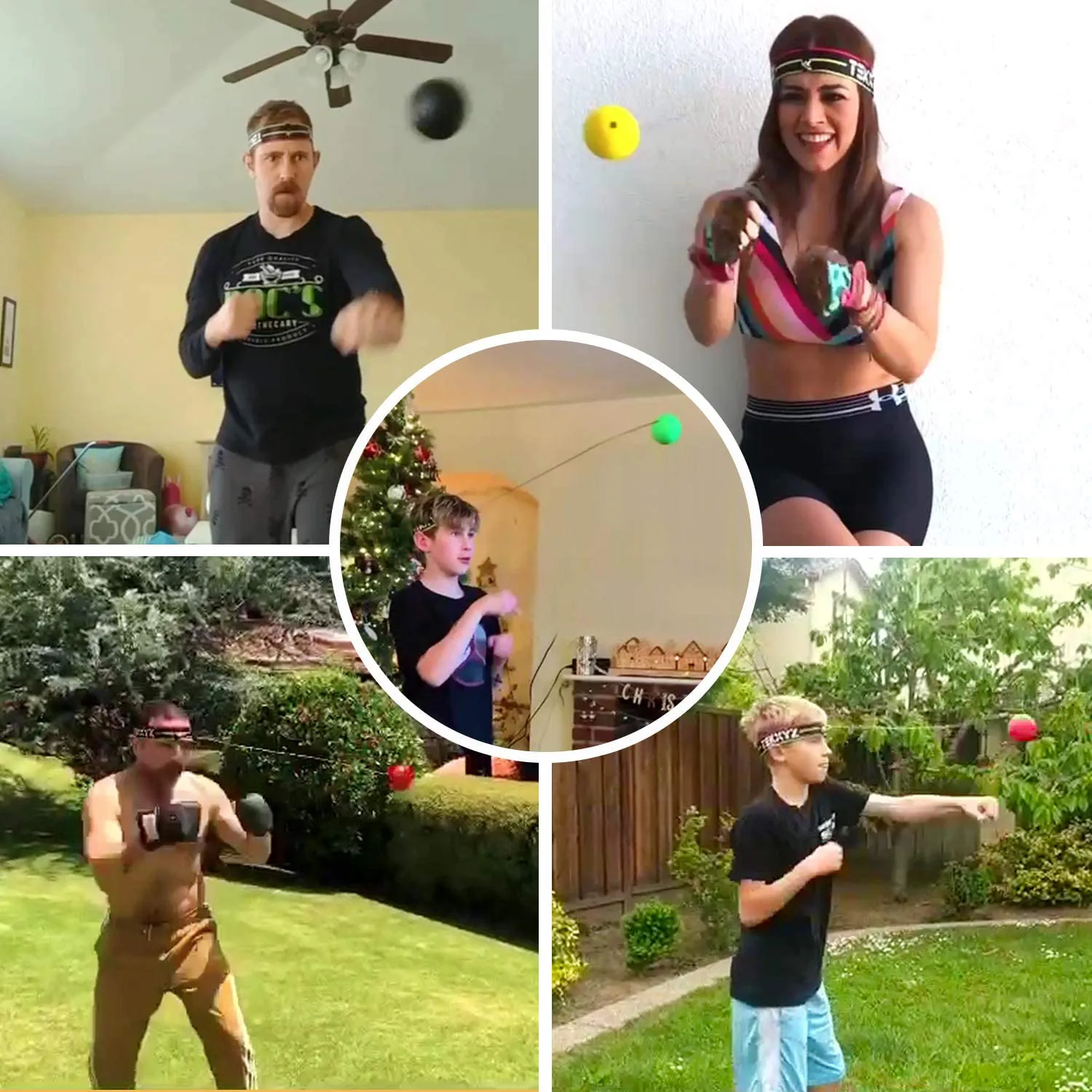 TEKXYZ Boxing Reflex Ball Family Pack | 2 Adjustable Headbands   2 Novice Reflex Balls   1 Veteran Reflex Ball   1 Boxer Reflex Ball and More