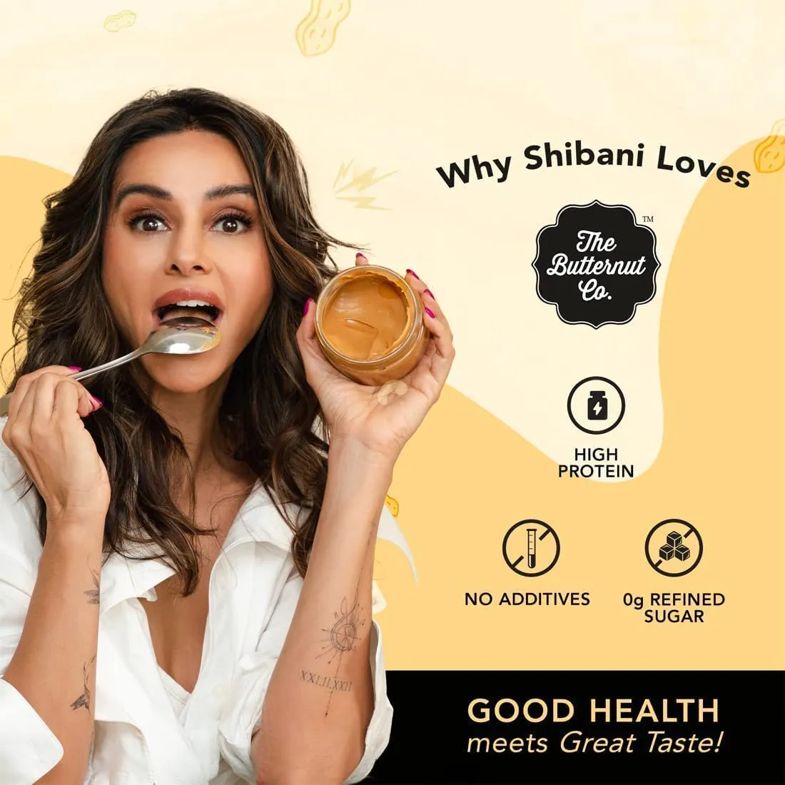 The Buttenut Co. Chocolate Peanut Butter Crunchy 340g - High Protein, No Salt, Cholesterol-Free, Gluten-Free Vegan Nut Butter - 100% Pure Roasted Peanut