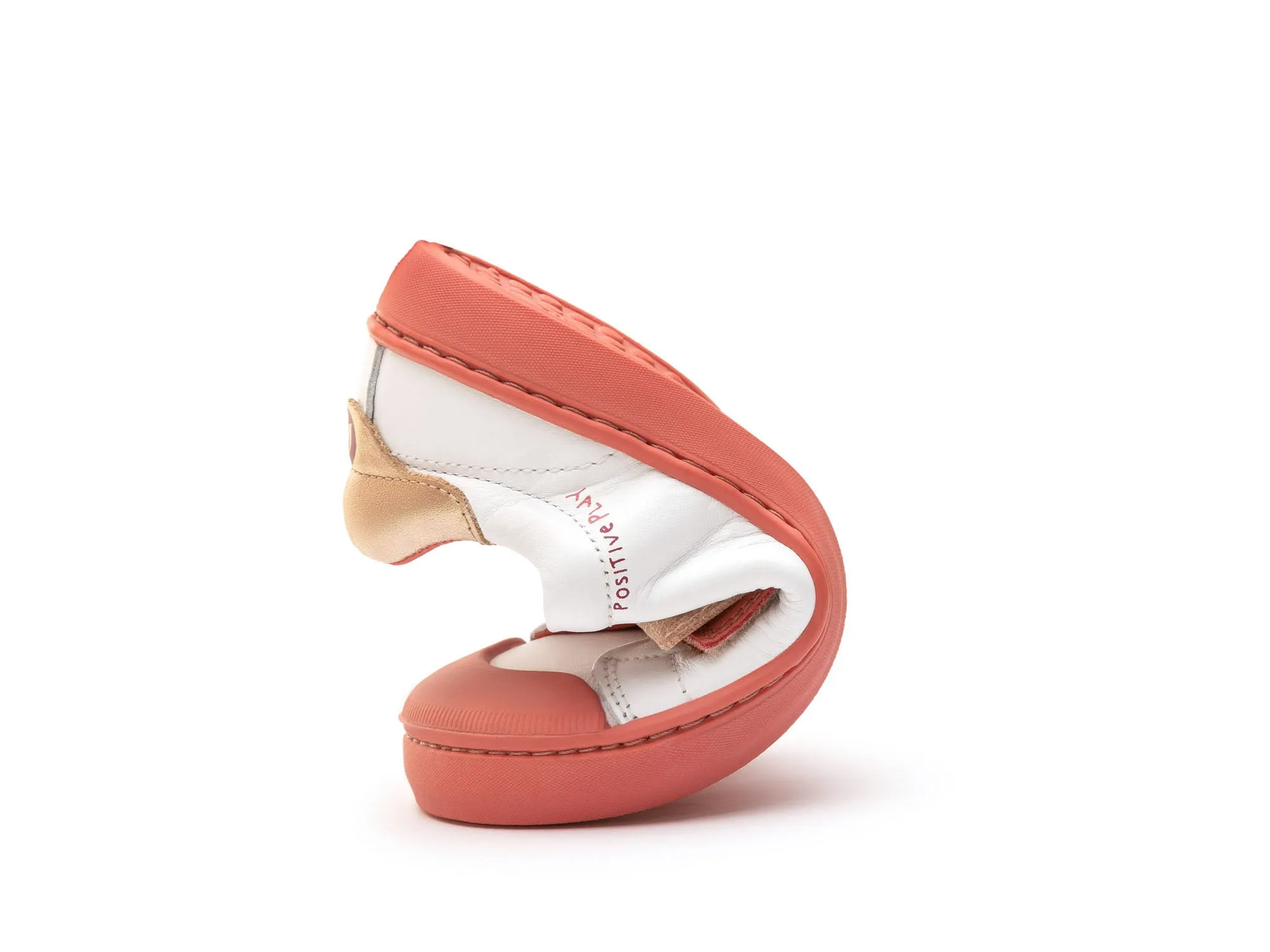 Tip Toey Joey KIDS SNEAKERS RAMP PLAY - WHITE/ CORAL MATTE/ METALIC SALMON
