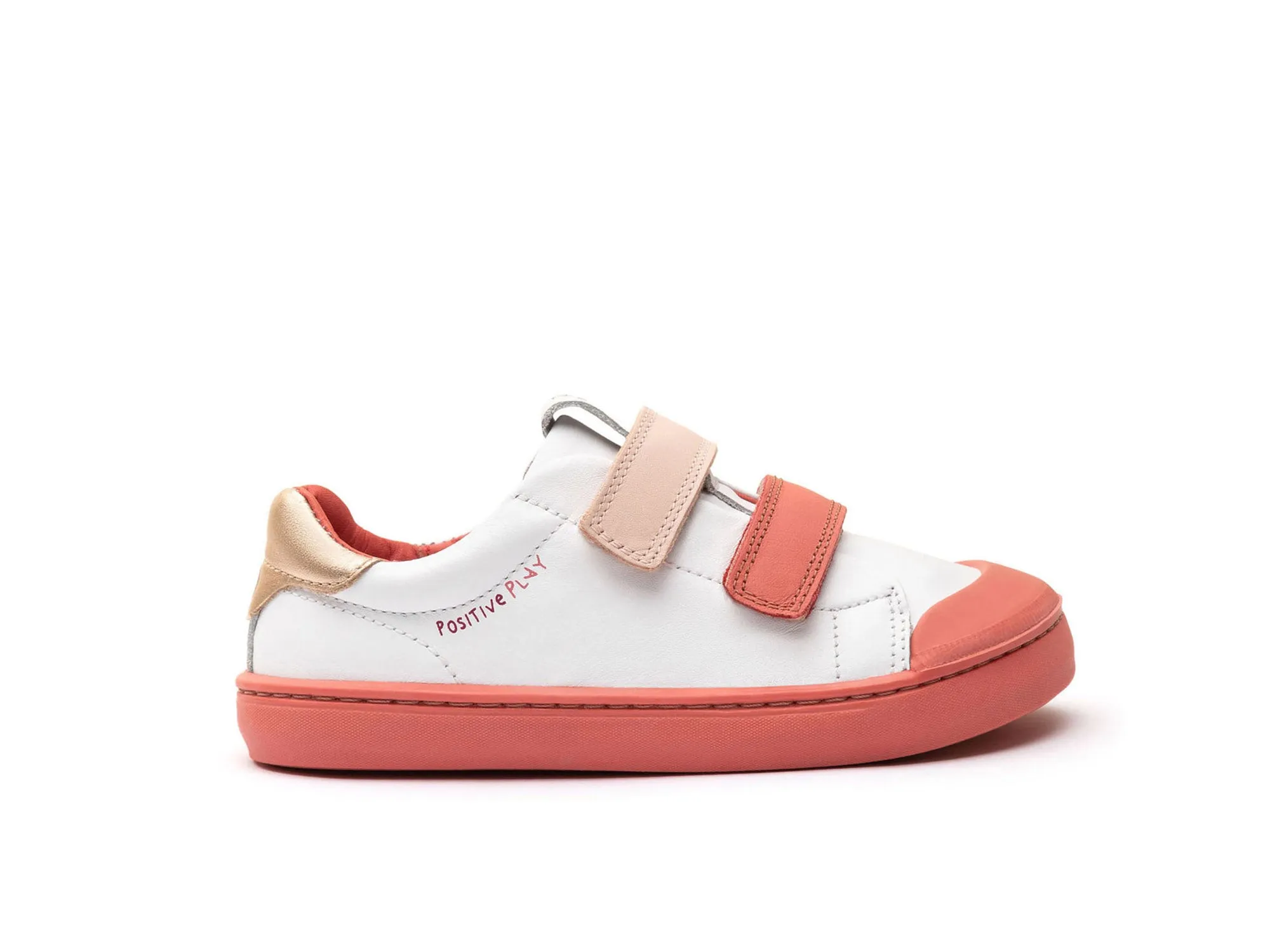 Tip Toey Joey KIDS SNEAKERS RAMP PLAY - WHITE/ CORAL MATTE/ METALIC SALMON