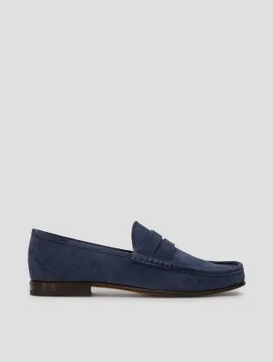 TONY PENNY LOAFER IN SAPPHIRE SUEDE