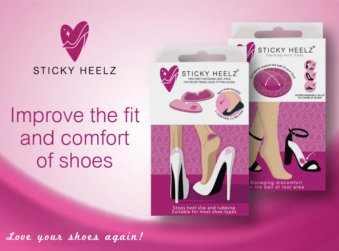 ULTIMATE SHOE COMFORT - ANTI-SLIP HEEL PAD AND TEARDROP PAD COMBO